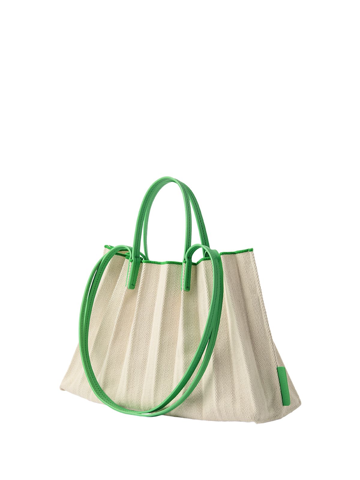 조셉앤스테이시(JOSEPH&STACEY) Lucky Pleats Canvas Leaf Shopper L Permanent Green