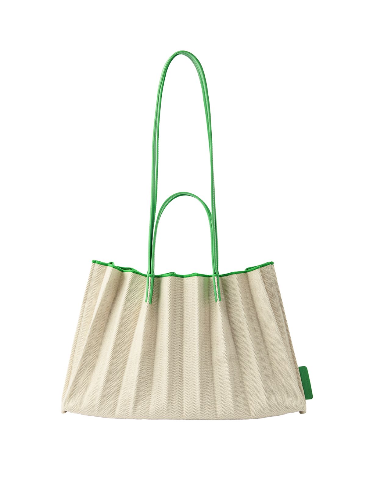 조셉앤스테이시(JOSEPH&STACEY) Lucky Pleats Canvas Leaf Shopper L Permanent Green
