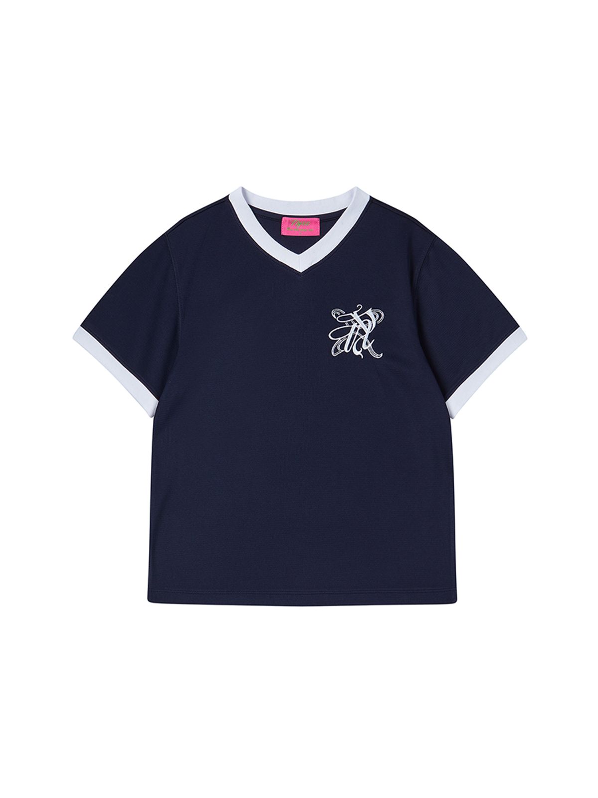 엔와이엑스엑스(NYXX) V-NECK RINGER TEE NAVY