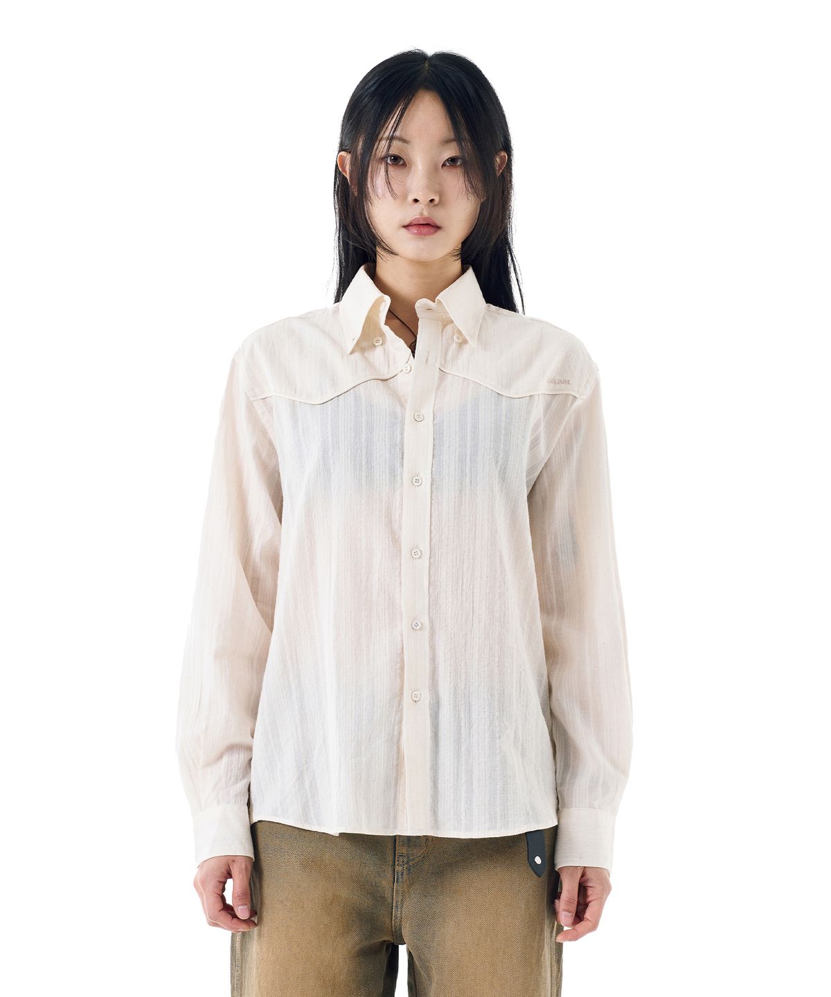 아캄(AAKAM) Western Cotton Shirts (Ivory)