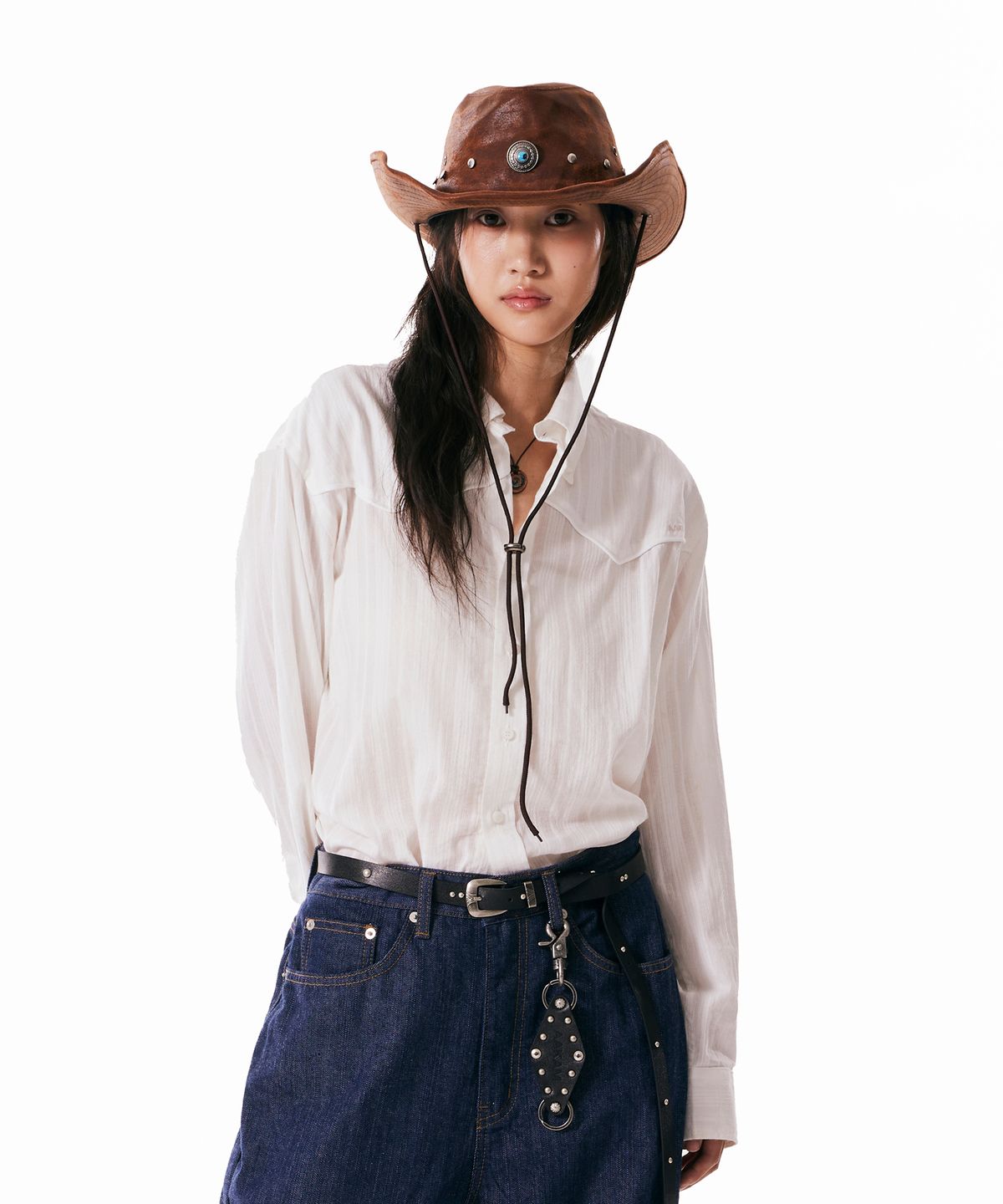 아캄(AAKAM) Western Cotton Shirts (White)