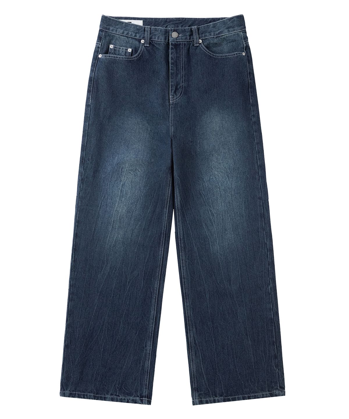 아워데이즈(OURDAYZ) 워시드 크랙 와이드 데님 팬츠 [WASHED BLUE]