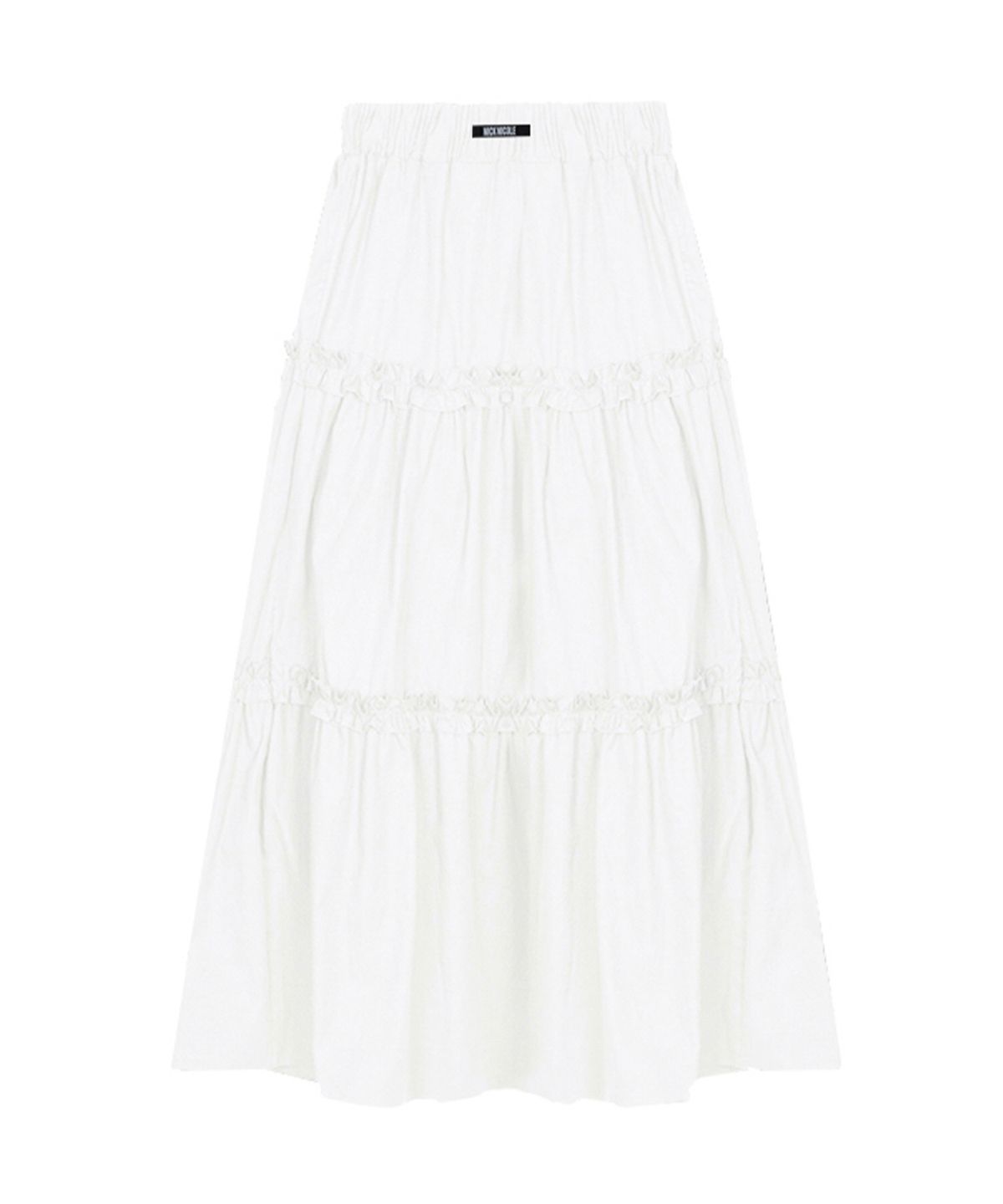 닉앤니콜(NICK&NICOLE) FRILL TIERED LONG SKIRT_IVORY