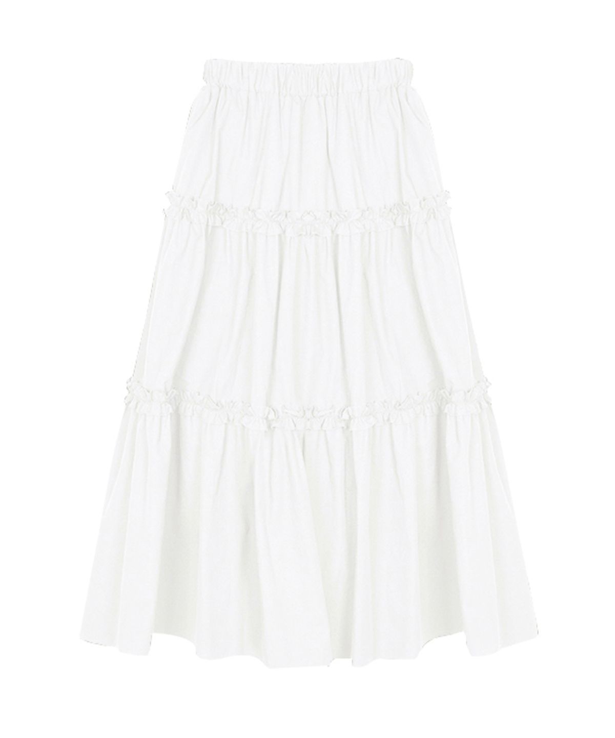 닉앤니콜(NICK&NICOLE) FRILL TIERED LONG SKIRT_IVORY