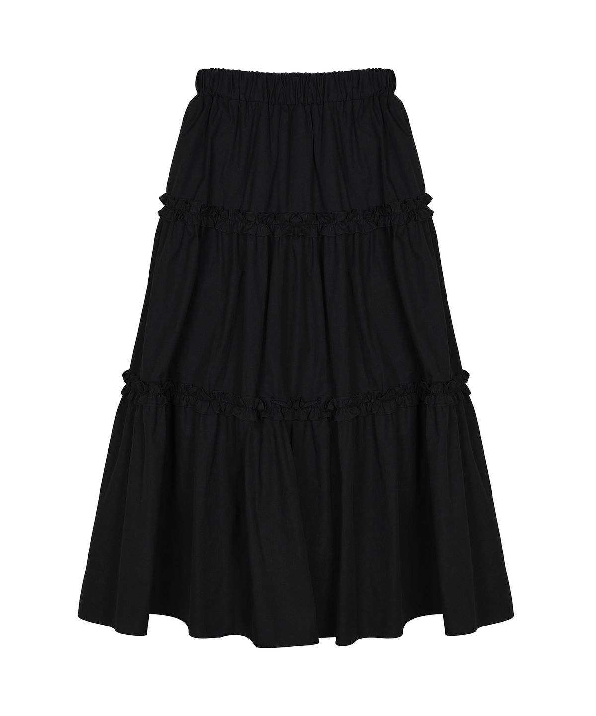 닉앤니콜(NICK&NICOLE) FRILL TIERED LONG SKIRT_BLACK