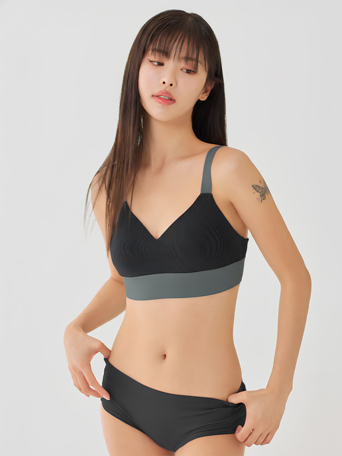 컴포트랩(COMFORTLAB) 골지 마카롱 브라렛 세트