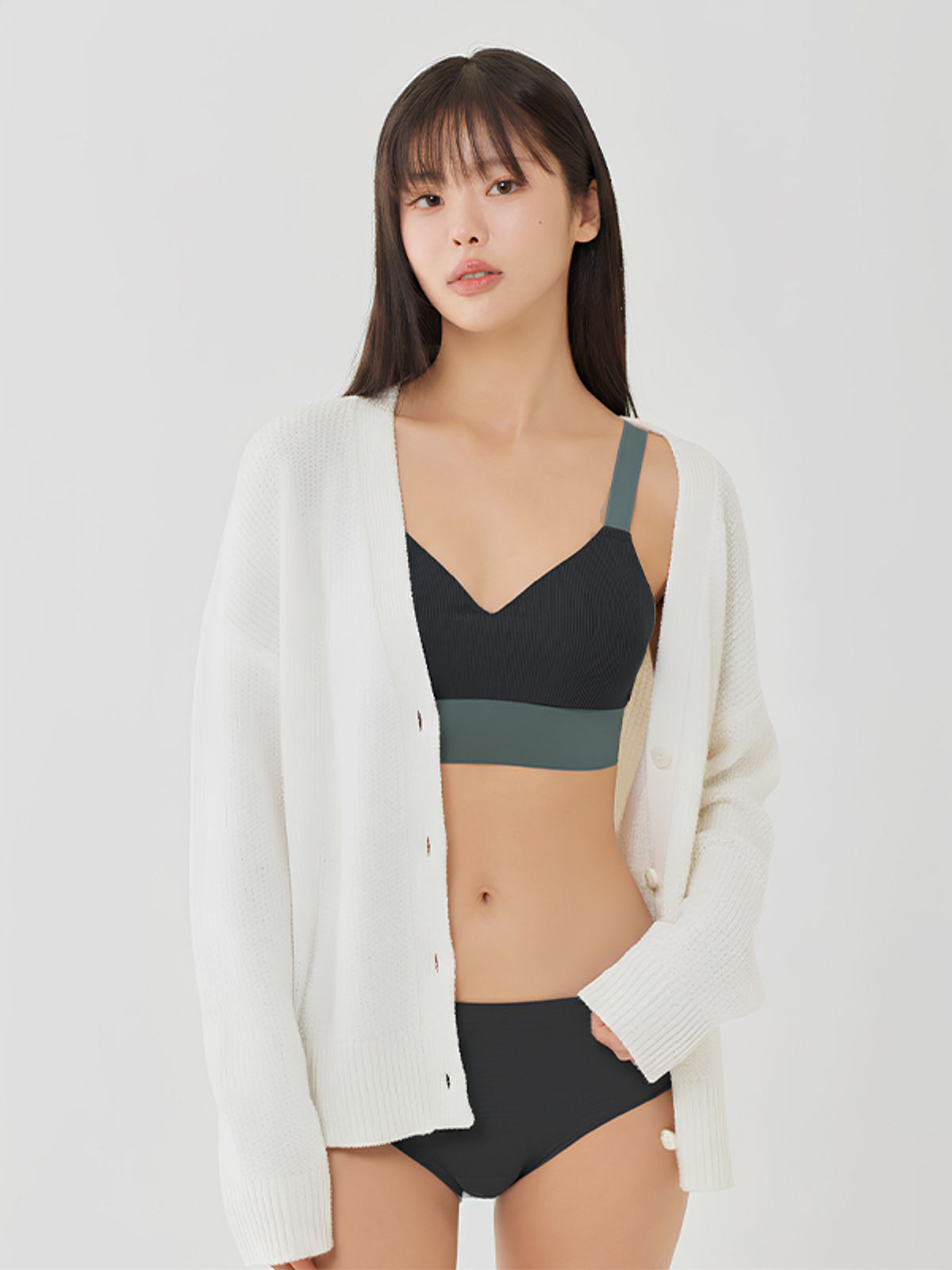 컴포트랩(COMFORTLAB) 골지 마카롱 브라렛 세트