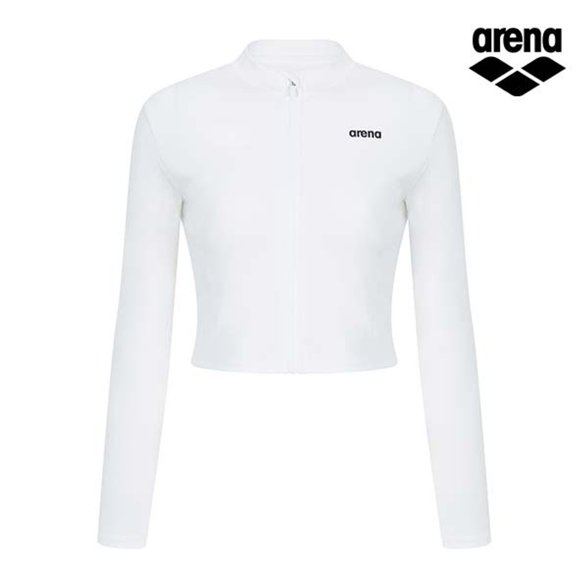 아레나(ARENA) 이니셜 레저 크롭 집업 래쉬가드 A4BL1PQ03WHT