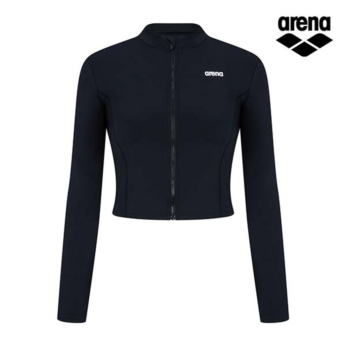아레나(ARENA) 이니셜 레저 크롭 집업 래쉬가드 A4BL1PQ03BLK