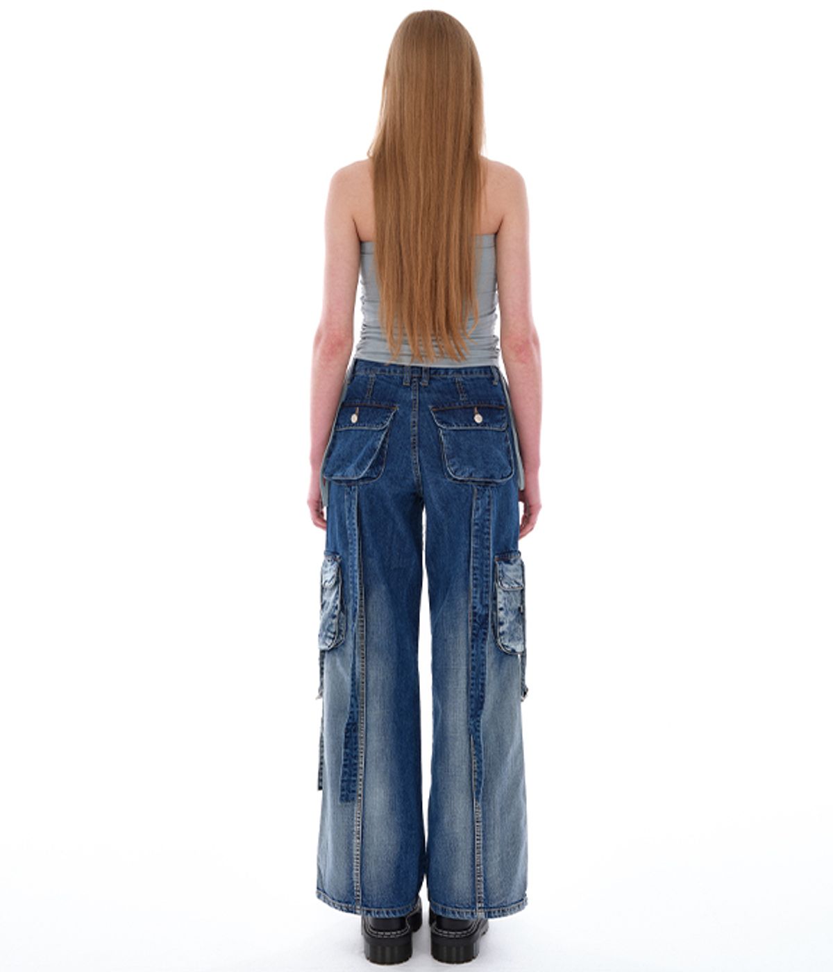 유쓰배쓰(YOUTHBATH) WOMAN GRAPHIC TUBE TOP_BLUE
