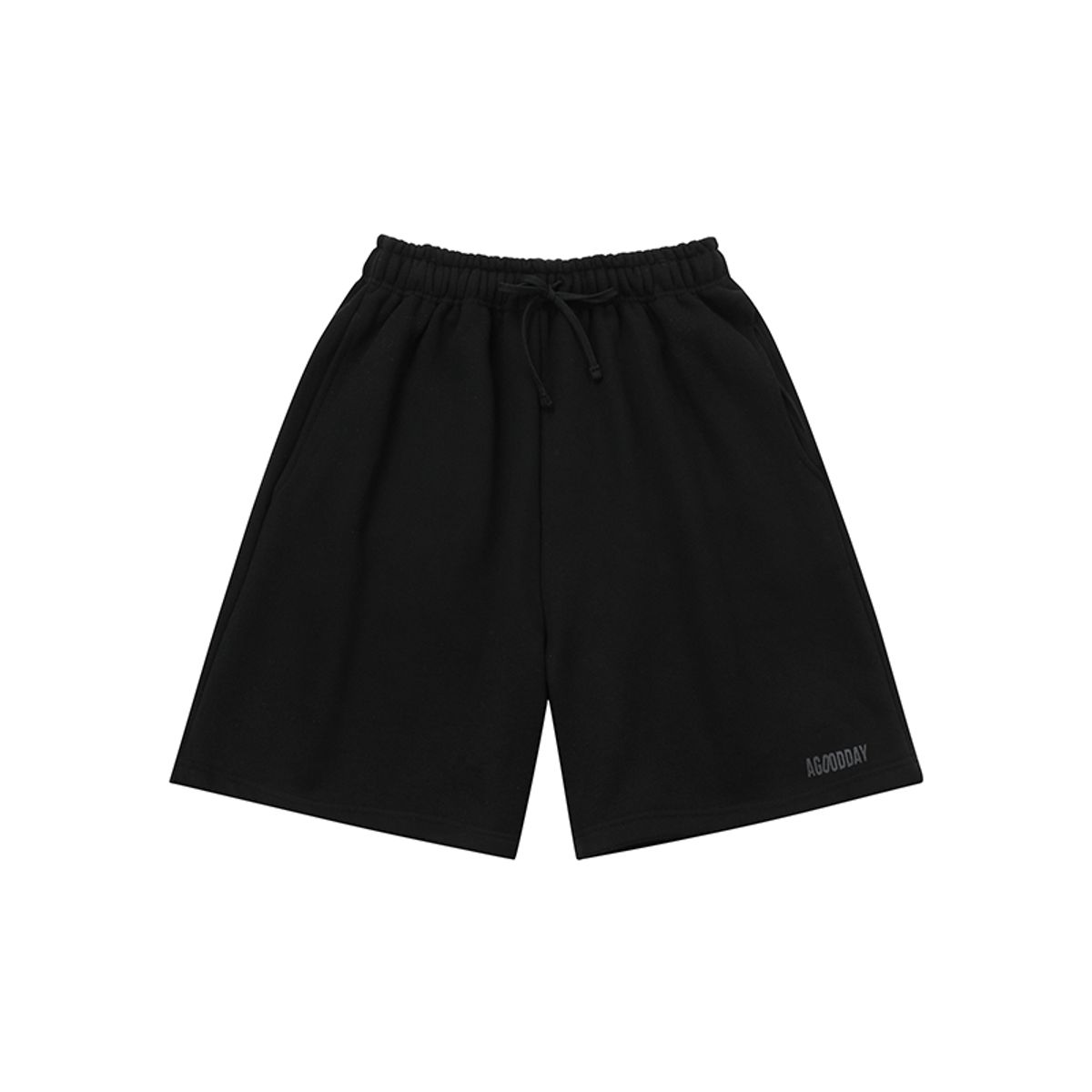 어굿데이(AGOODDAY) [UNISEX]  SIGNATURE HALF PANTS (BLACK)