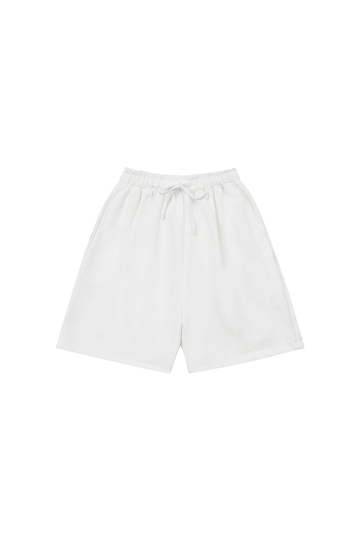 어굿데이(AGOODDAY) [UNISEX]  SIGNATURE HALF PANTS (WHITE)