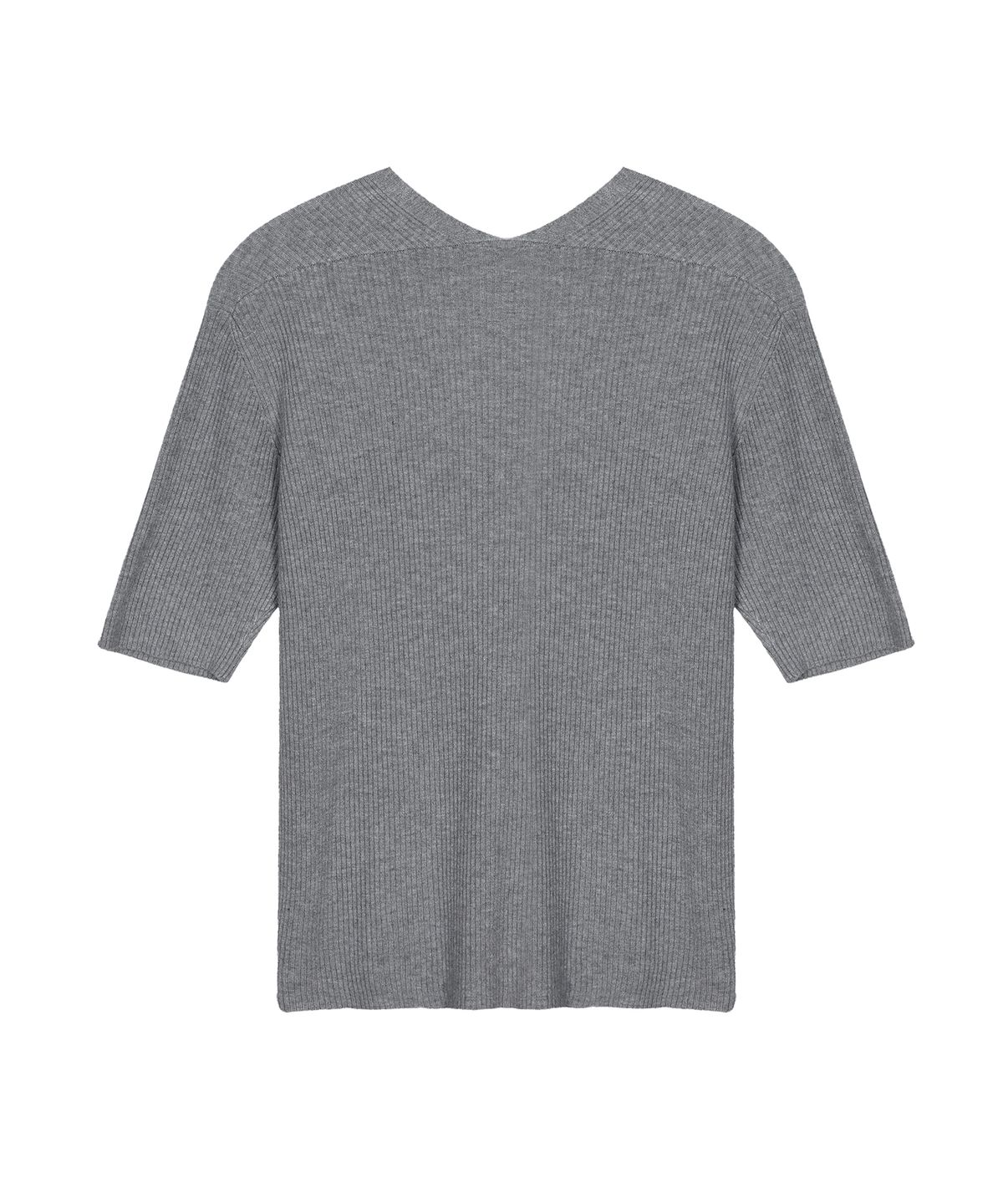 닉앤니콜(NICK&NICOLE) BUTTON SLIM KNIT HALF CARDIGAN_GRAY