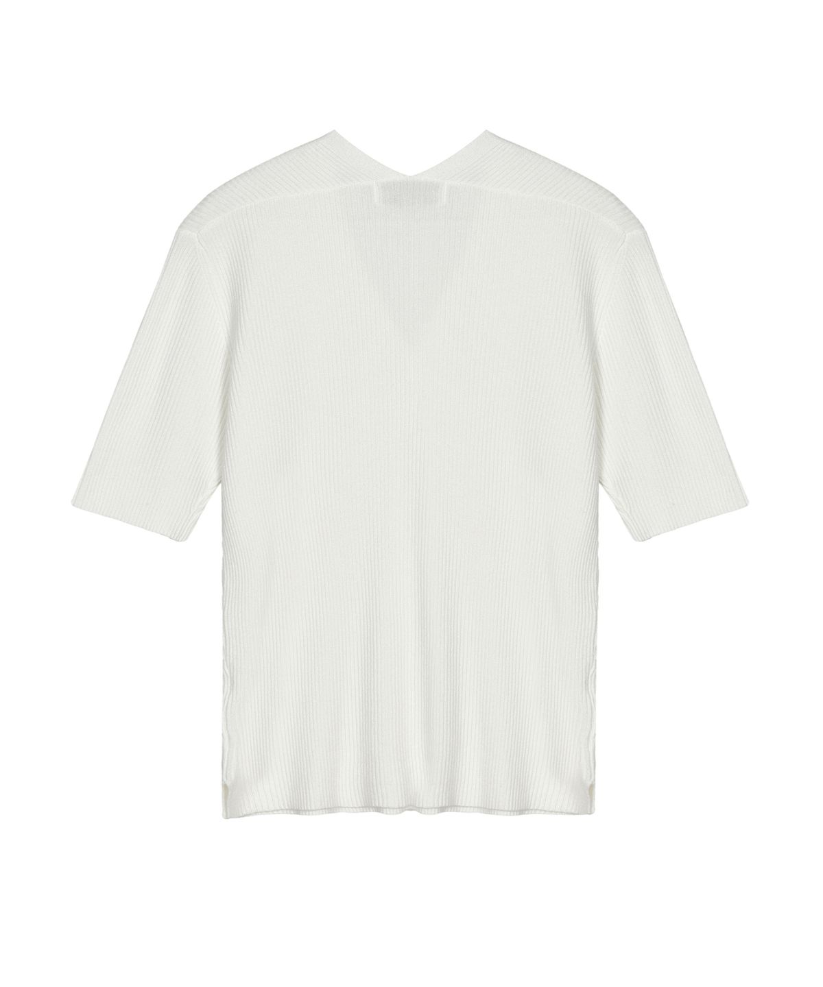 닉앤니콜(NICK&NICOLE) BUTTON SLIM KNIT HALF CARDIGAN_IVORY