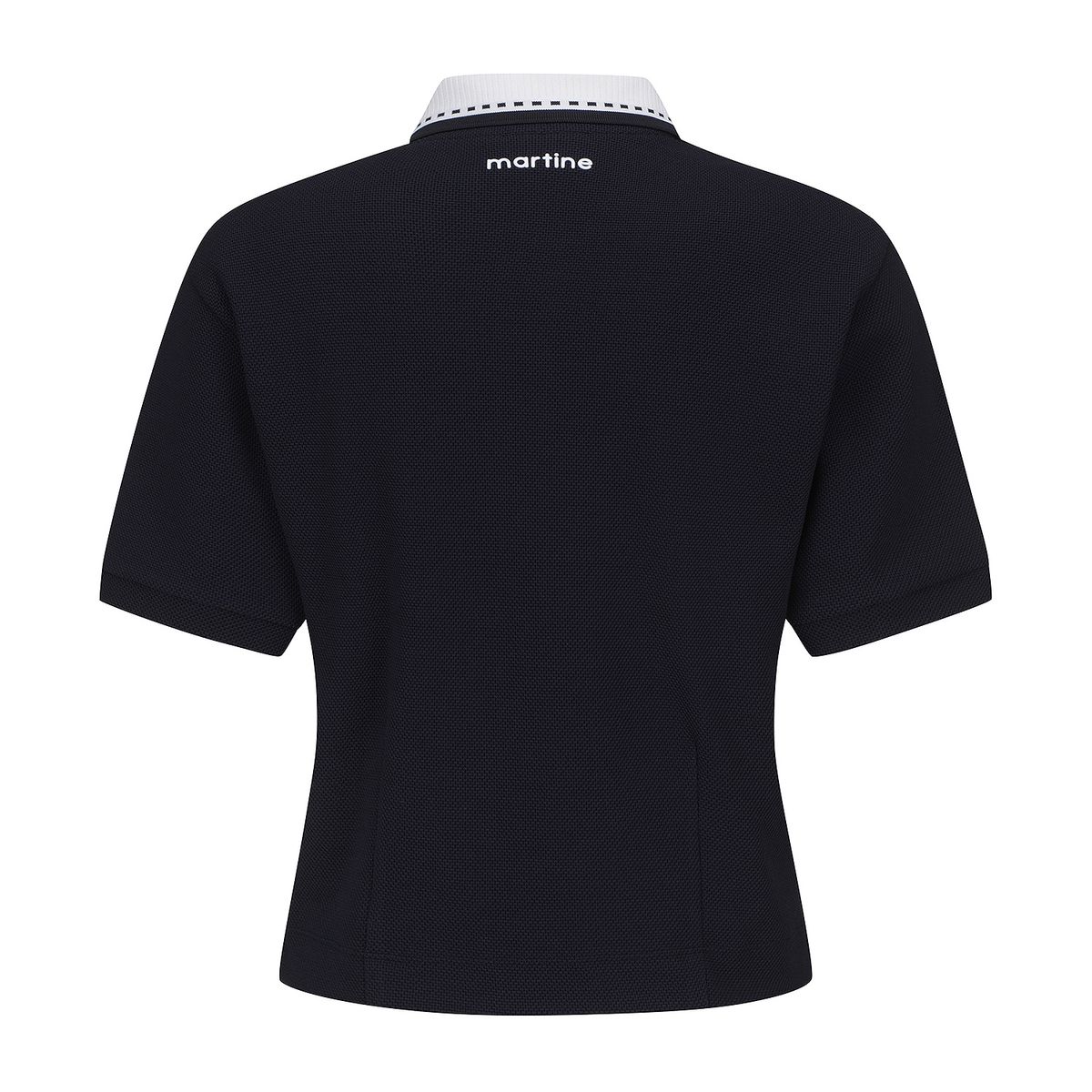마틴골프(MARTINE GOLF) Collar Color Matching Crop Shirts_Navy