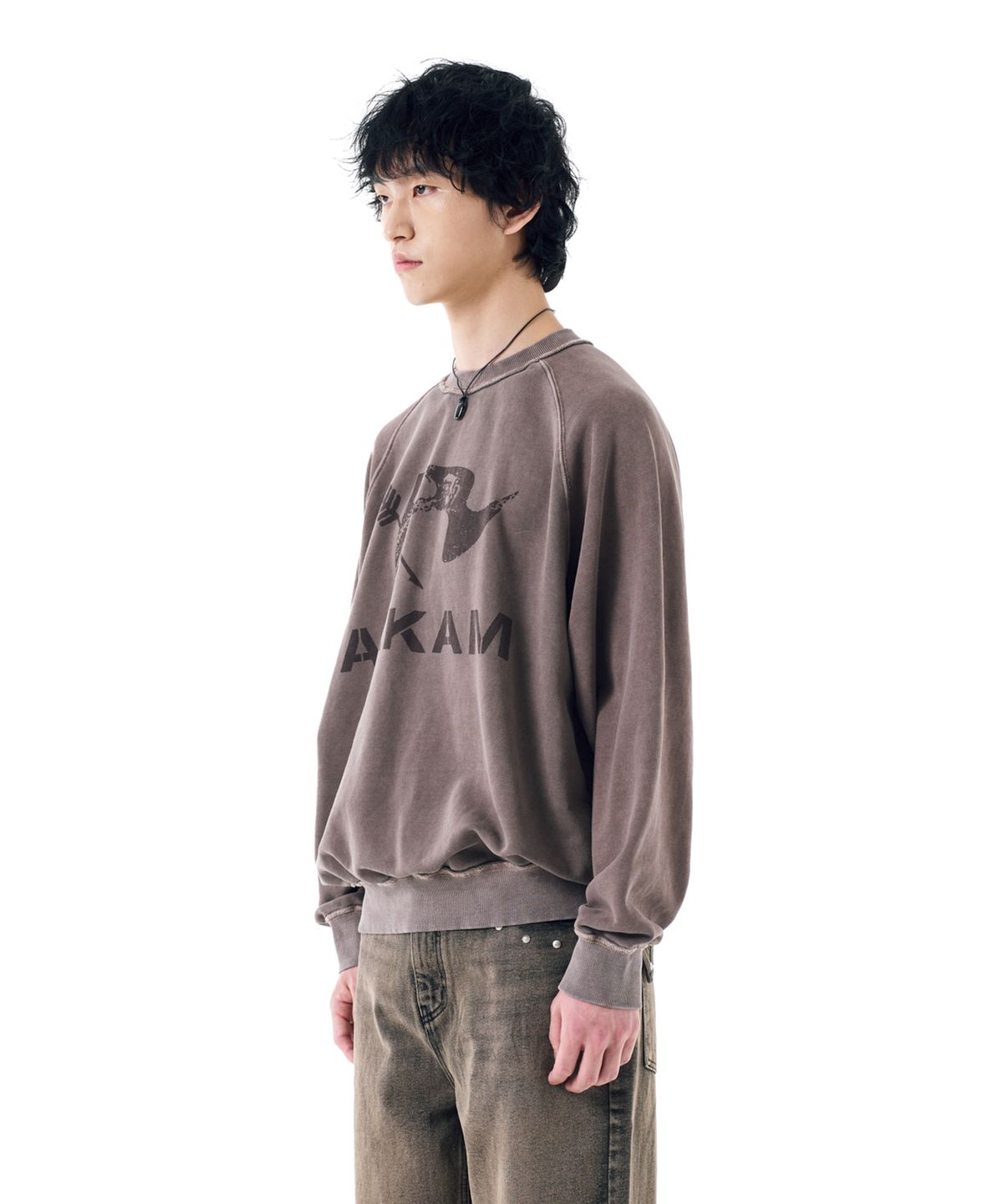 아캄(AAKAM) Flag Printed Sweatshirts (Brown)