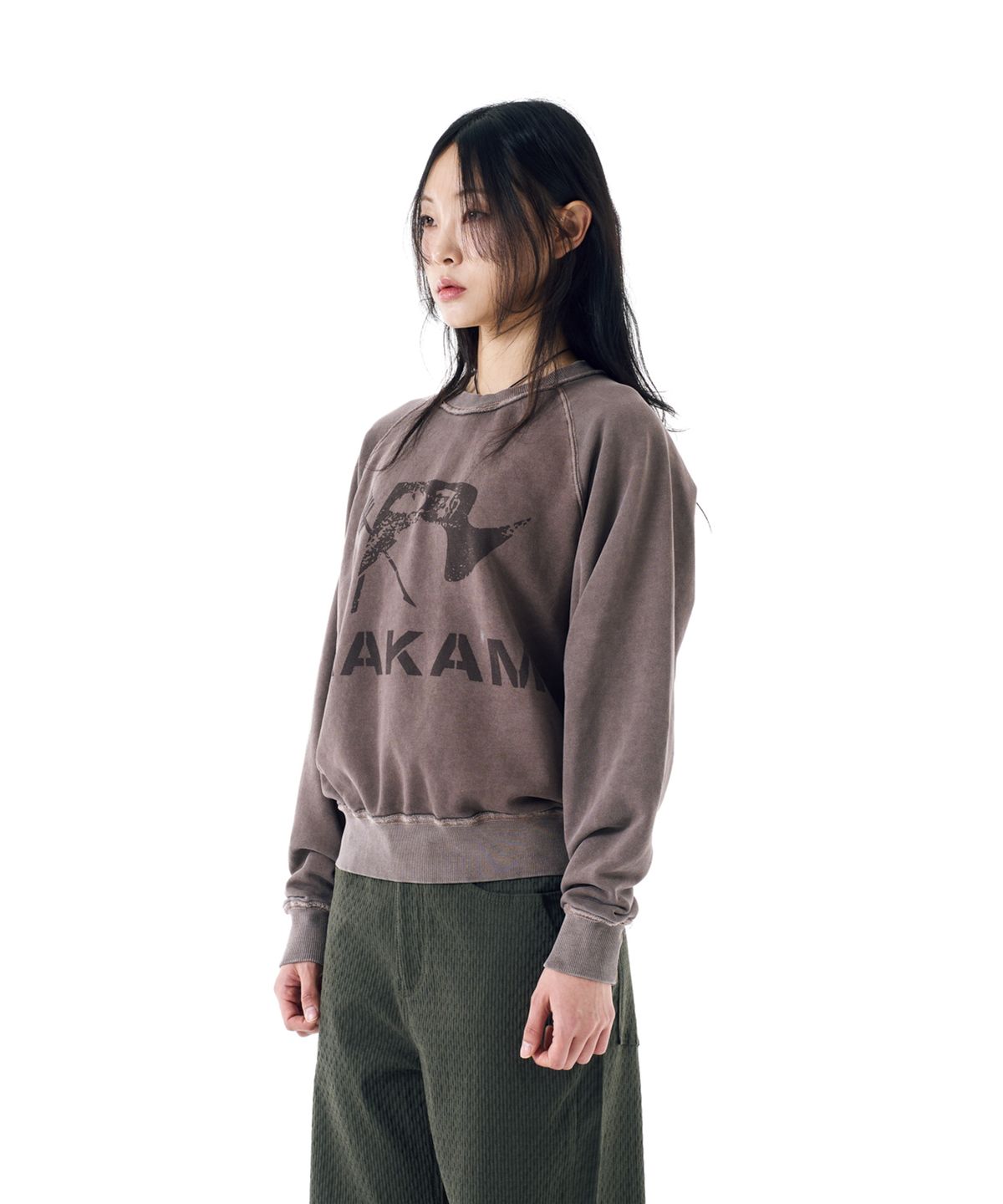 아캄(AAKAM) Flag Printed Sweatshirts (Brown)