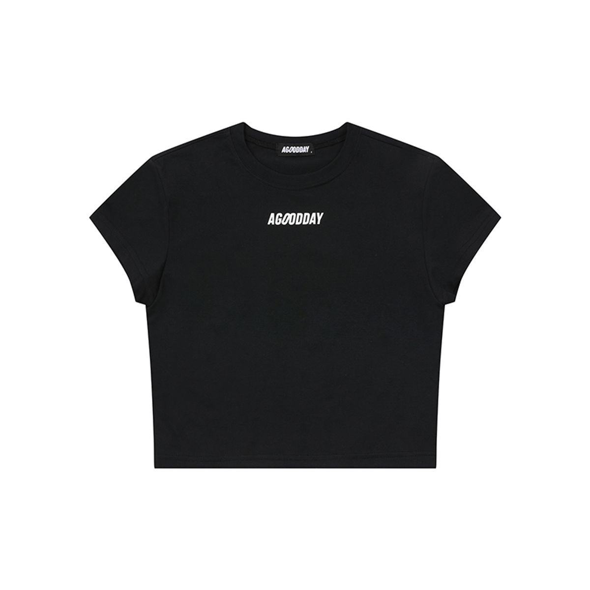 어굿데이(AGOODDAY) EMBO CROP TSHIRT (BLACK)