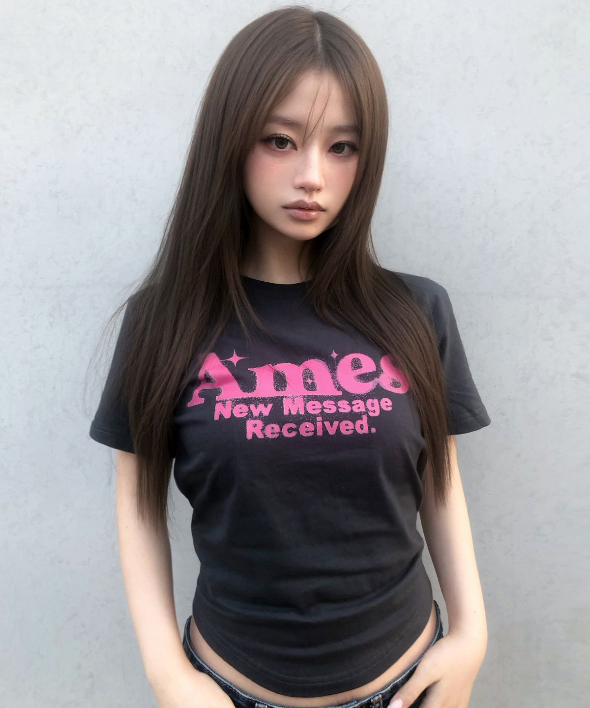 아메스 월드와이드(AMES-WORLDWIDE) ROUND HEM CROP TEE (7 color)