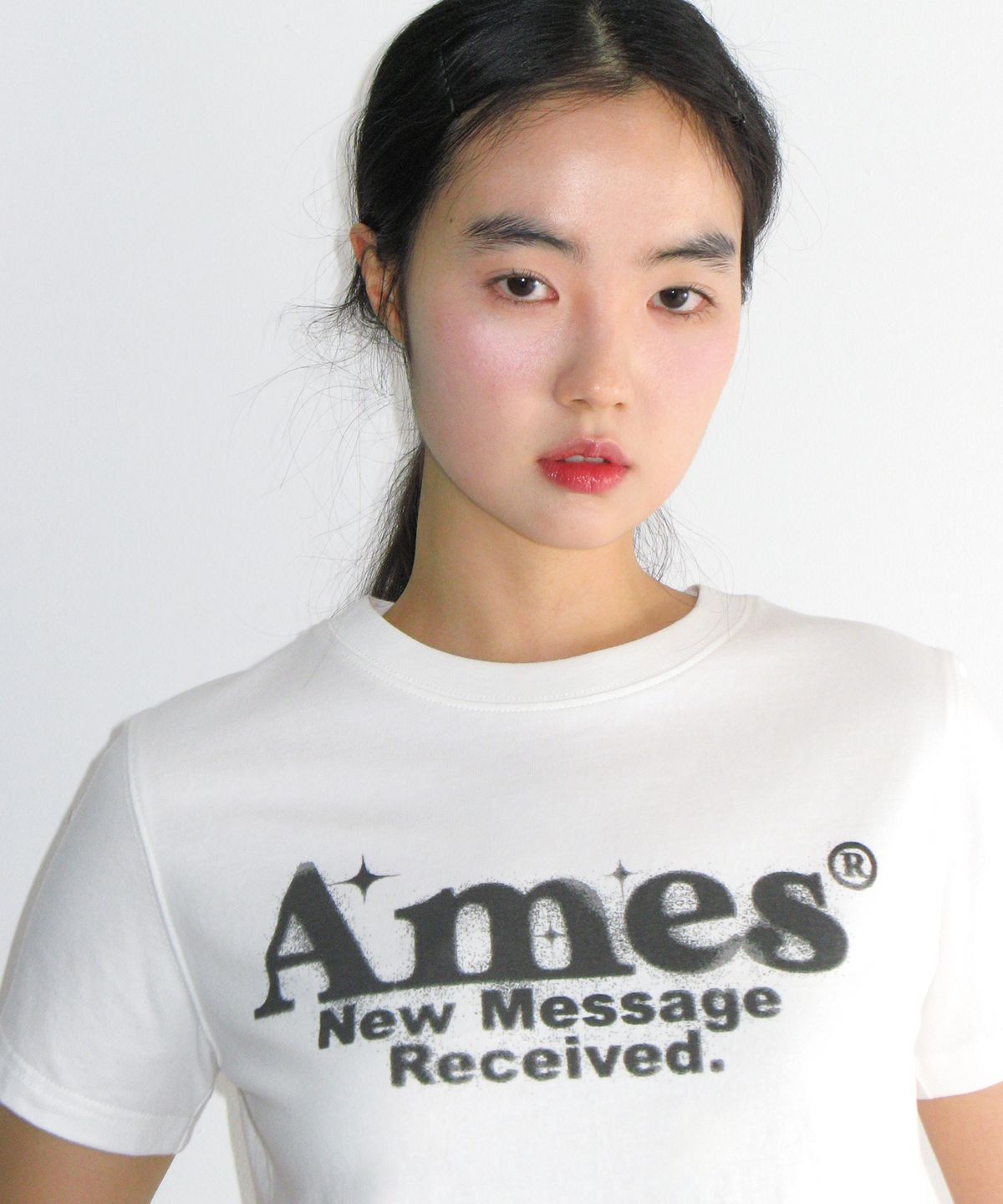 아메스 월드와이드(AMES-WORLDWIDE) ROUND HEM CROP TEE WHITE