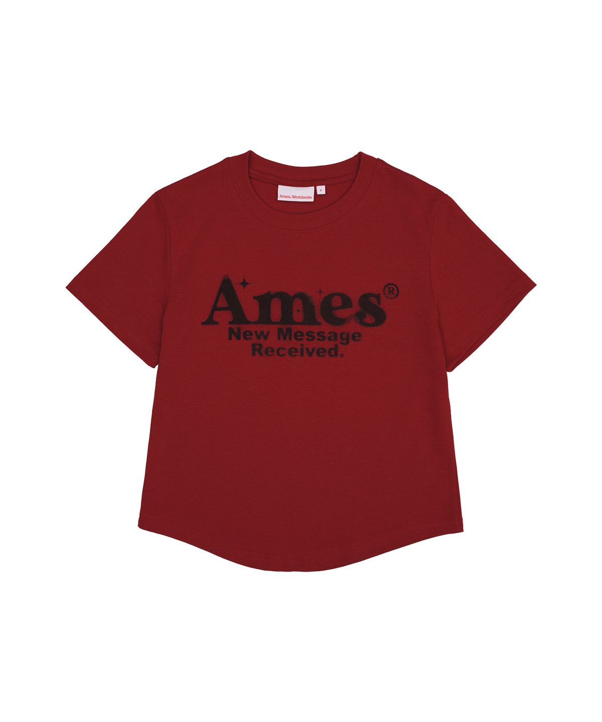 아메스 월드와이드(AMES-WORLDWIDE) ROUND HEM CROP TEE RED