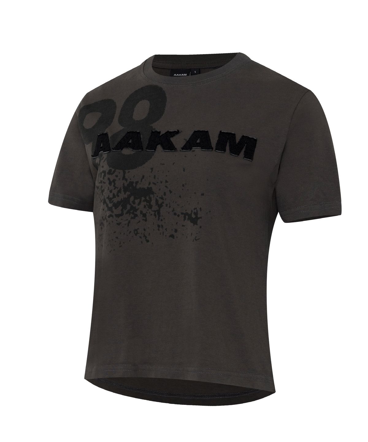아캄(AAKAM) 98 Printed Half Top (Dark Gray)
