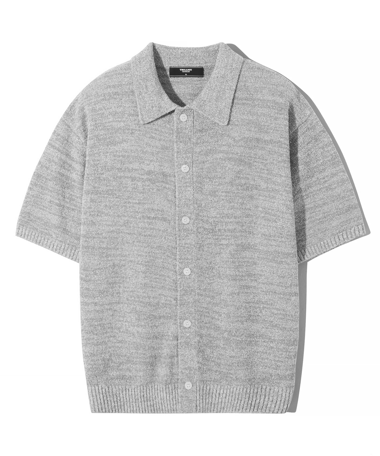 Tシャツ・カットソー TRILLION Washable boucle collar short sleeve knit MELANGE BL MUSINSA | TRILLION Washable boucle collar short-sleeved
