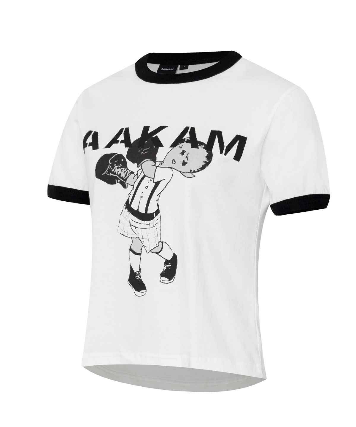 아캄(AAKAM) Punch Boy Printed Ringer Top (Black)