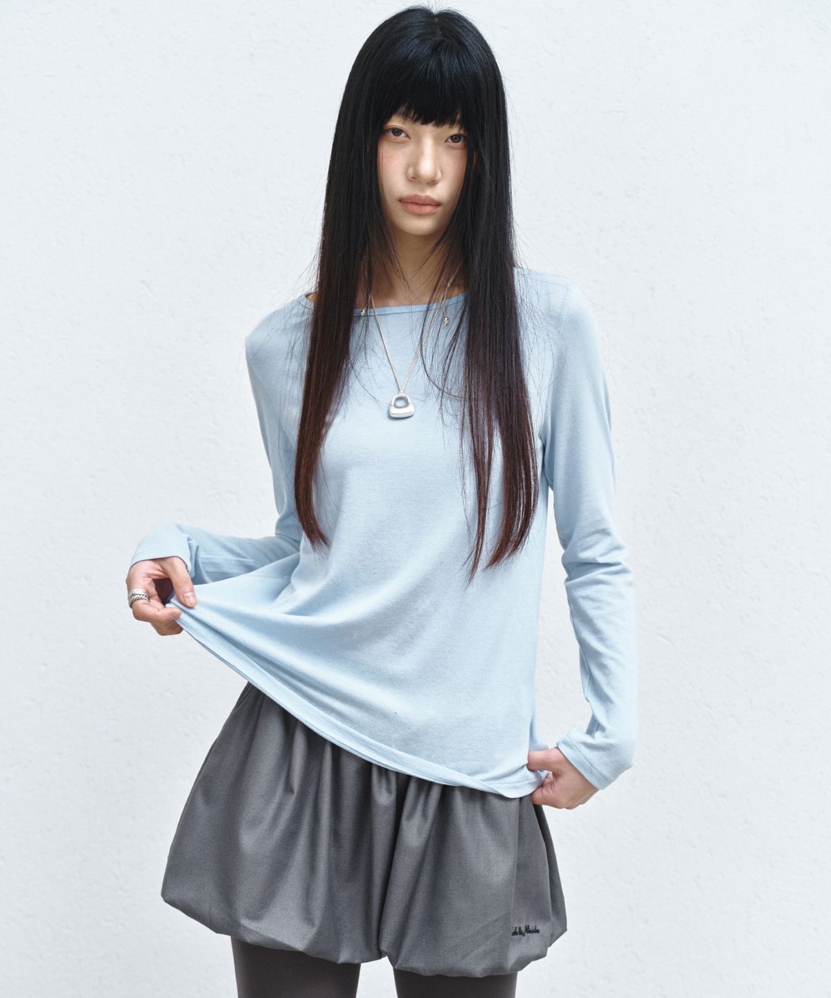 닉앤니콜(NICK&NICOLE) [ESSENTIAL] ESSENTIAL BOAT NECK TOP_SKY BLUE