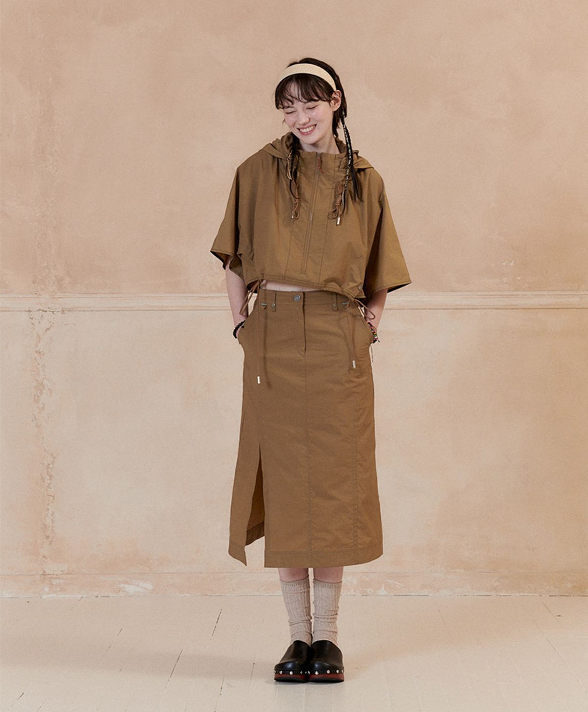누크피터(NUUKFITTER) 838 SLIT LONG SKIRT_WOMEN [BEIGE]