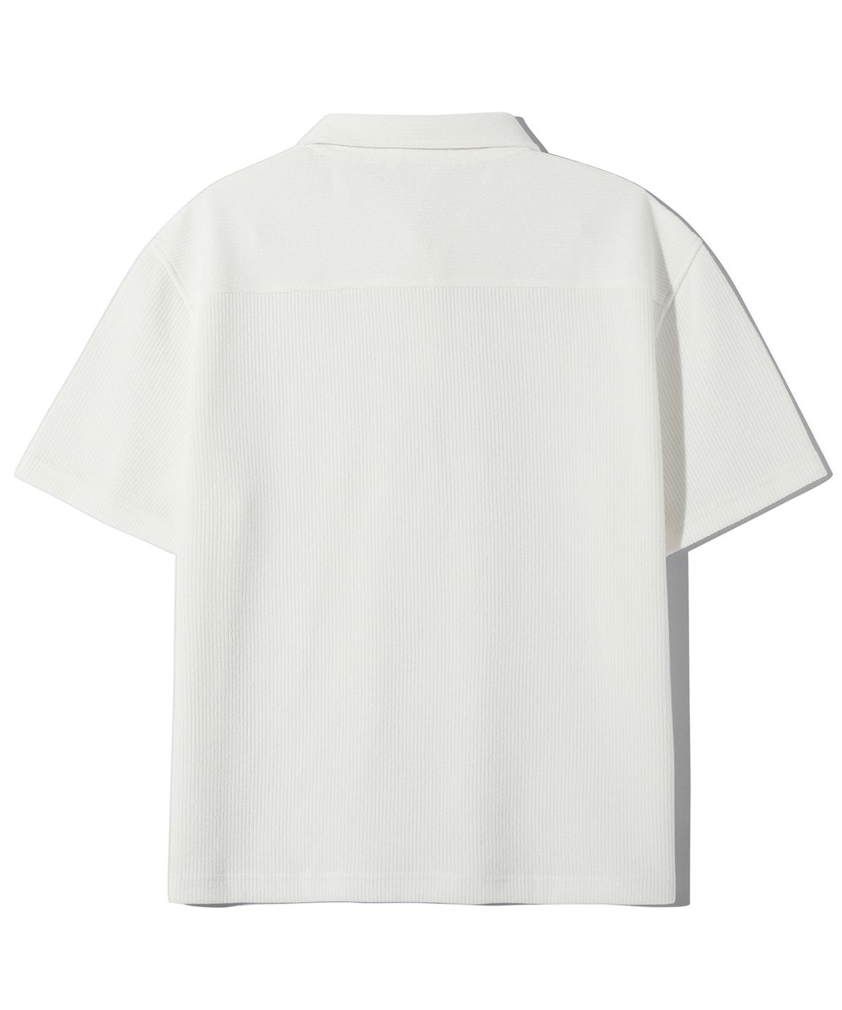 트릴리온(TRILLION) 투 톤 솔리드 크로셰 카라 반팔 (WHITE)