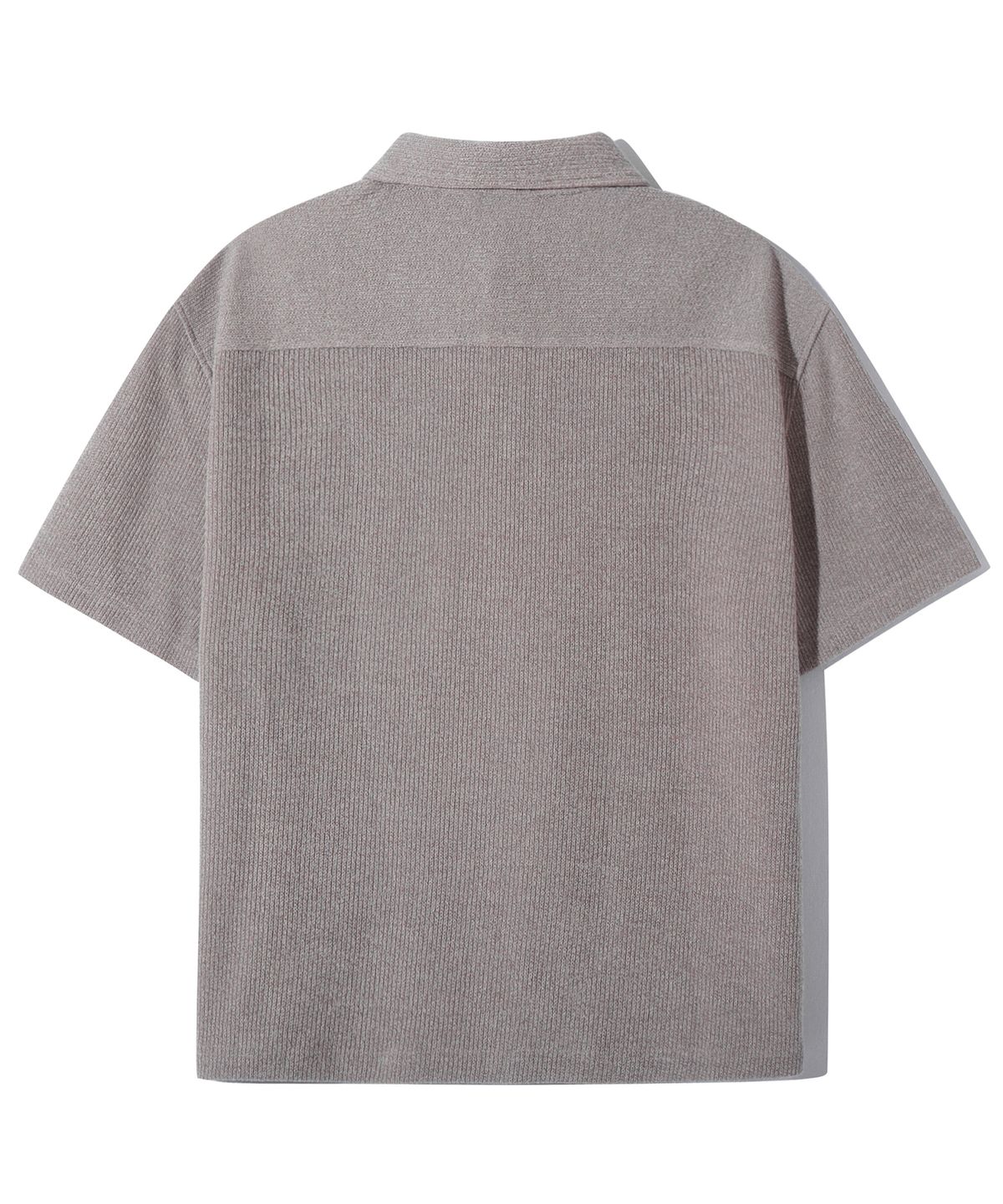 트릴리온(TRILLION) 투 톤 솔리드 크로셰 카라 반팔 (GRAYISH LAVENDER)