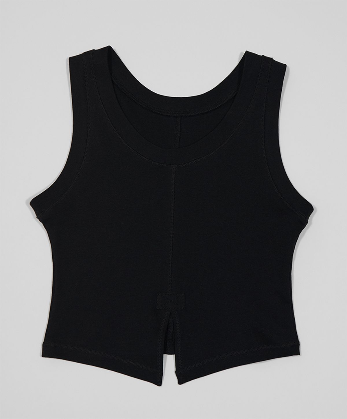누크피터(NUUKFITTER) BACK SLIT CROP SLEEVELESS_WOMEN [BLACK]
