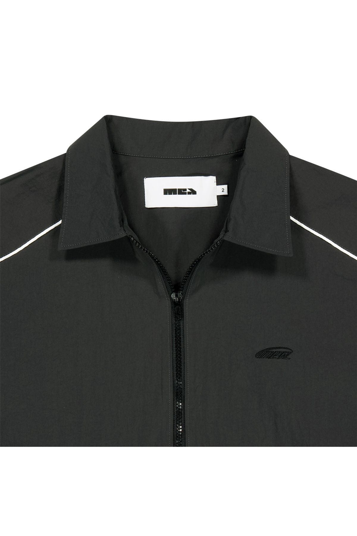 메아(MEA) ZIPPER CONTRAST SHIRT [BLACK]