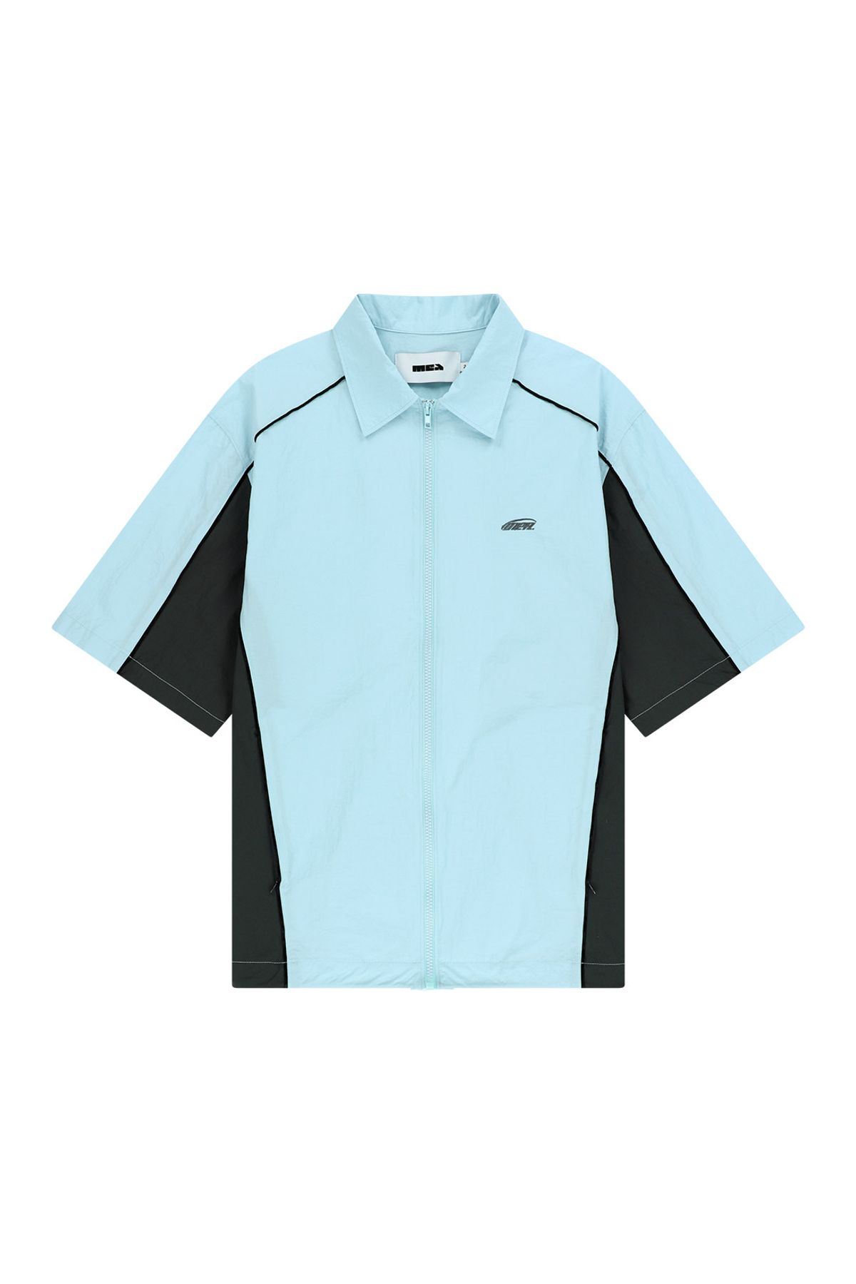 메아(MEA) ZIPPER CONTRAST SHIRT [SKY BLUE]