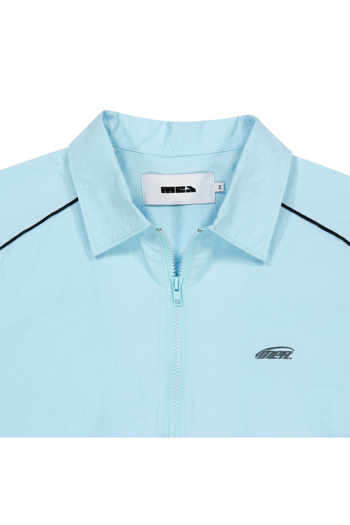 메아(MEA) ZIPPER CONTRAST SHIRT [SKY BLUE]