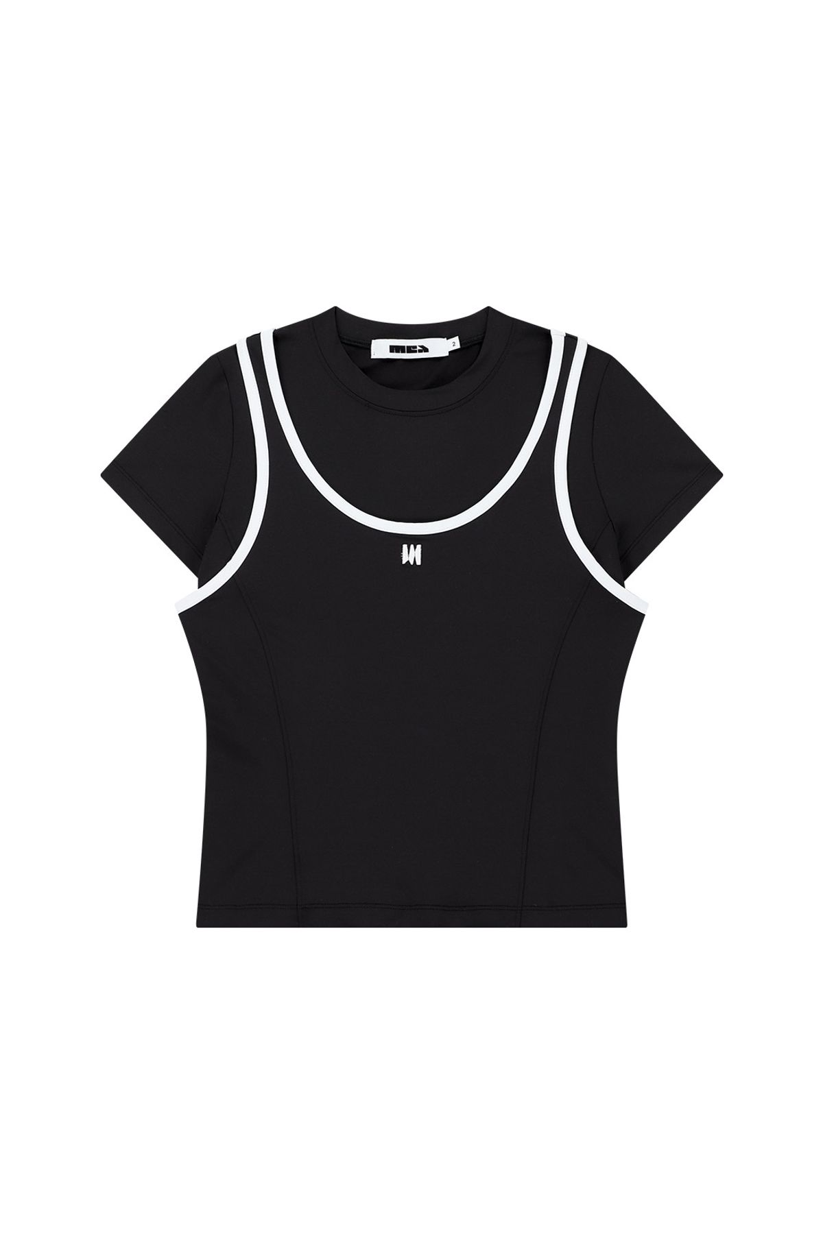 메아(MEA) LAYERED SLIM T-SHIRT [BLACK]