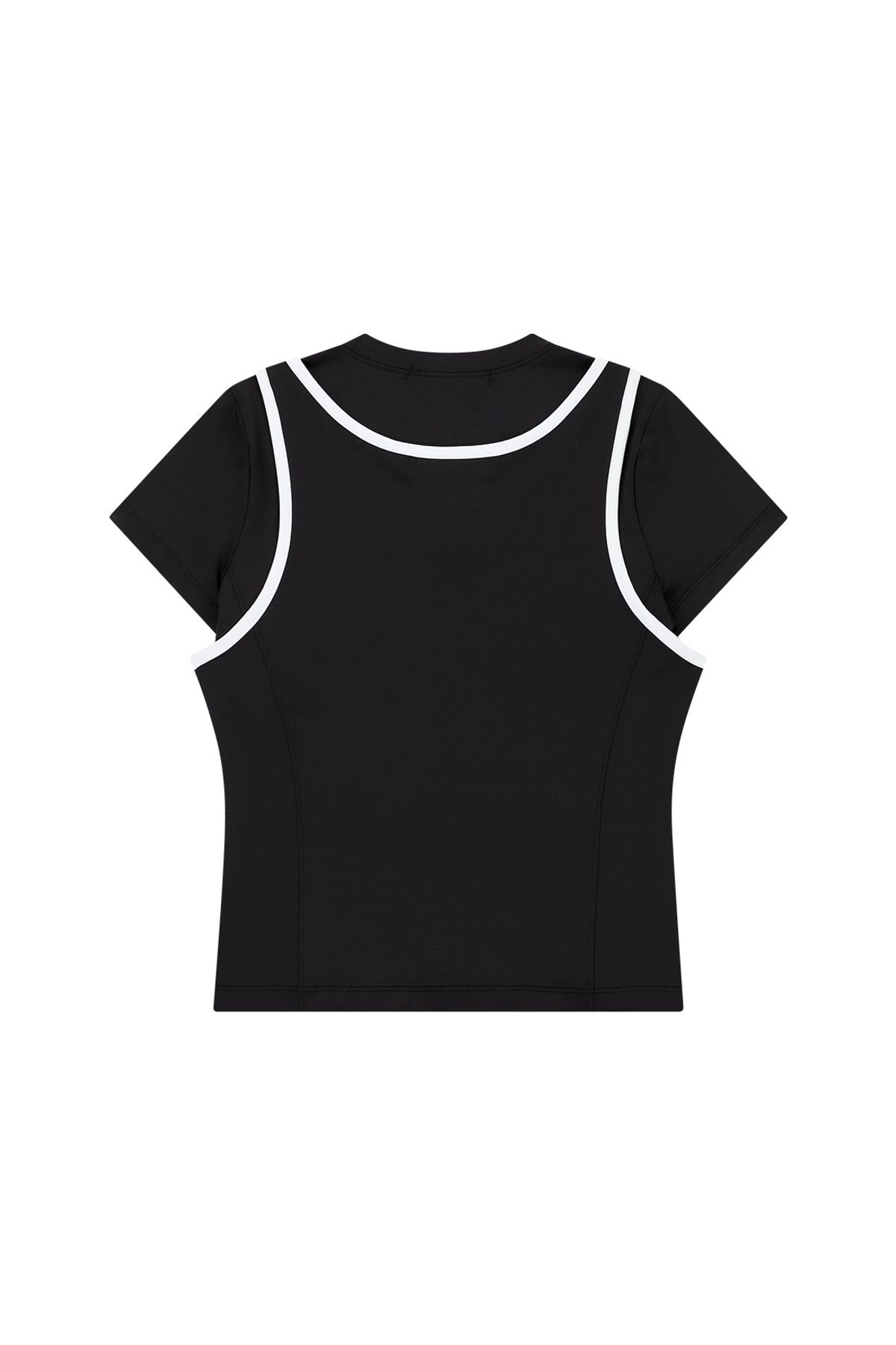 메아(MEA) LAYERED SLIM T-SHIRT [BLACK]