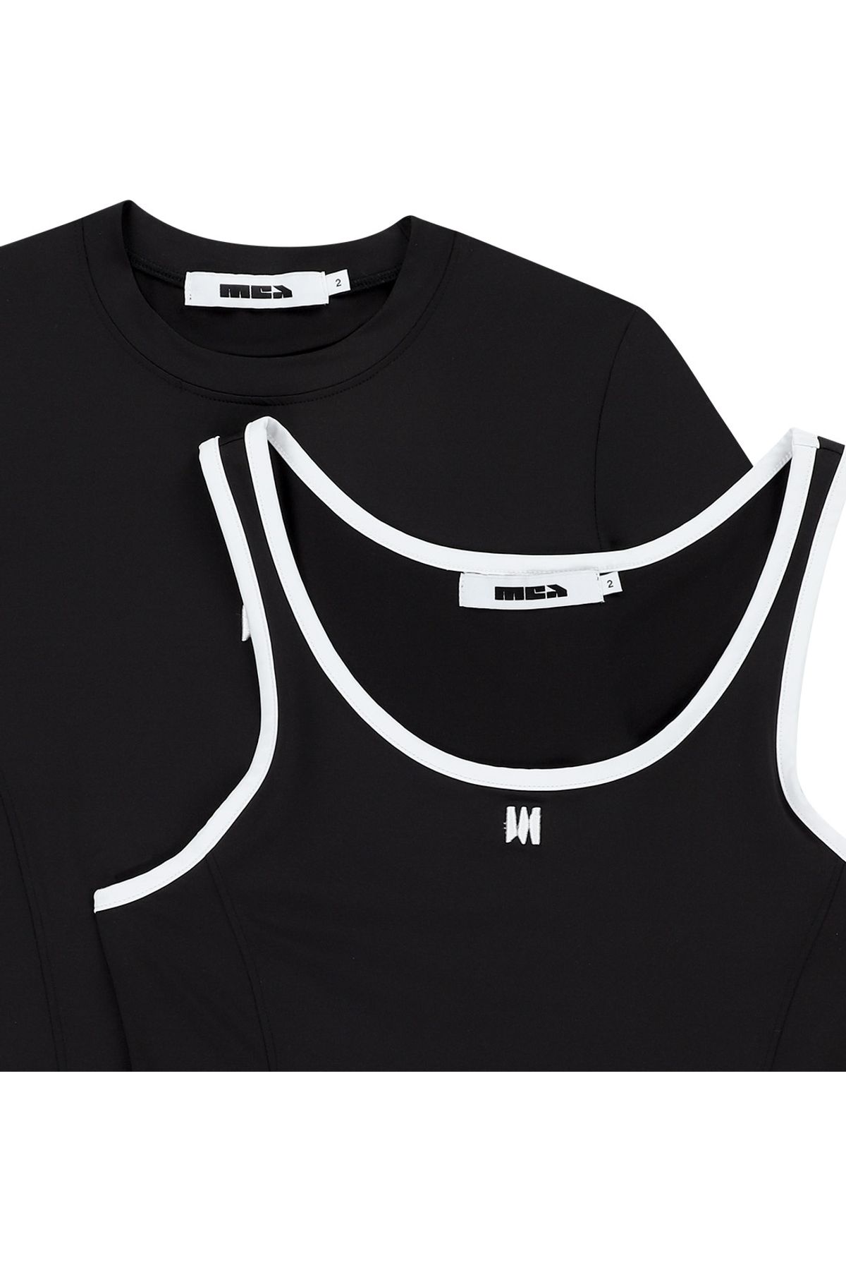 메아(MEA) LAYERED SLIM T-SHIRT [BLACK]