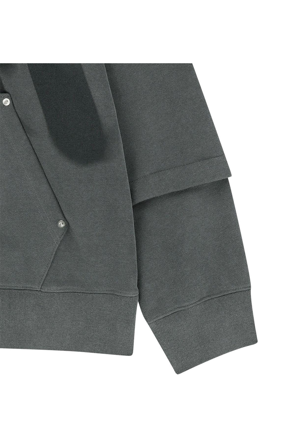 메아(MEA) HOODIE W/LAYERED SLEEVES [DARK GREY]