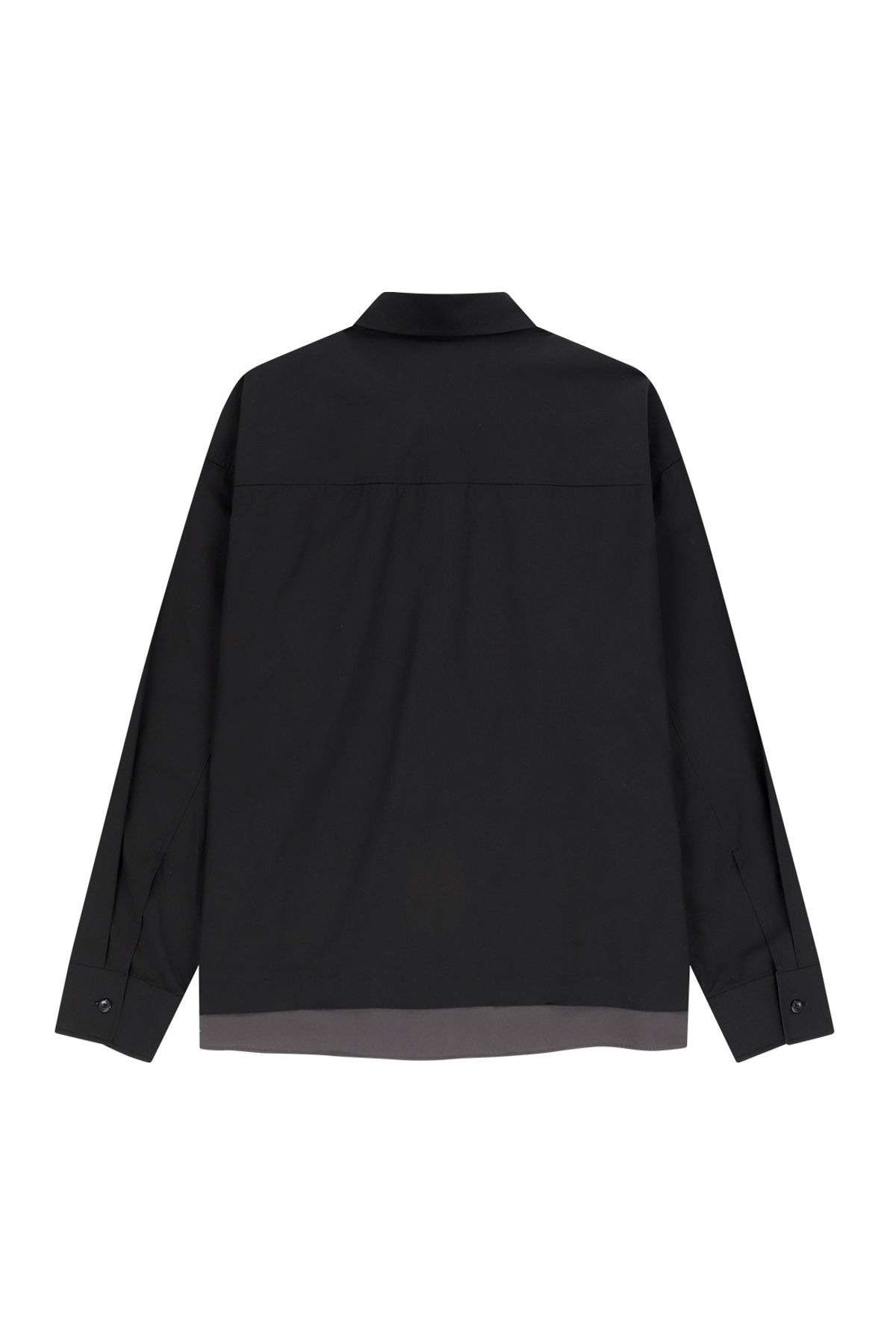 메아(MEA) CONTRAST PANEL SHIRT [BLACK]