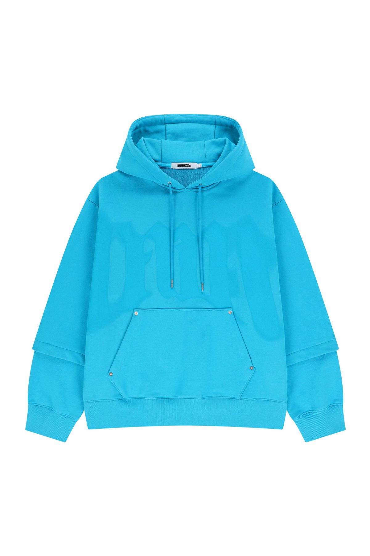 메아(MEA) HOODIE W/LAYERED SLEEVES [BLUE]