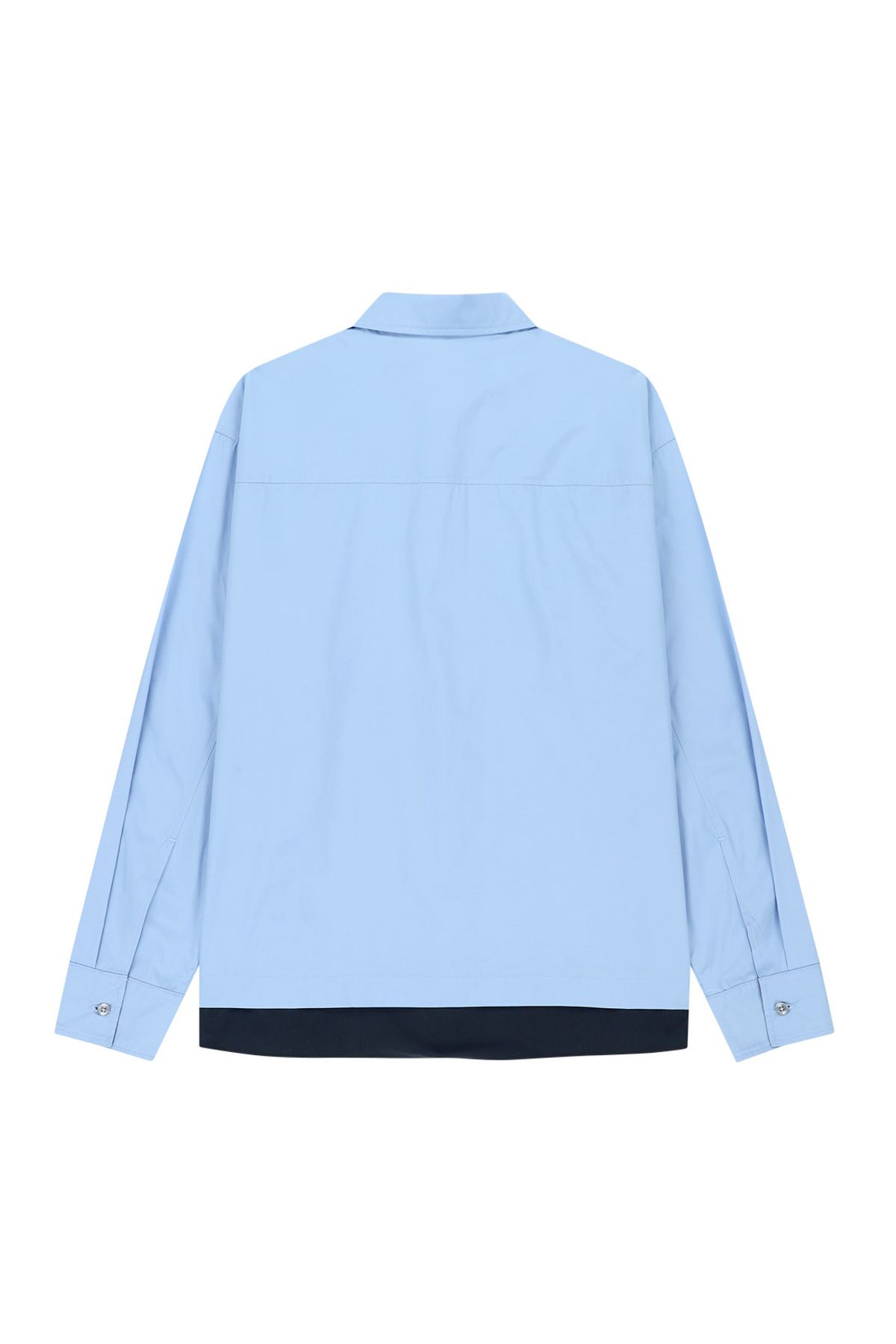 메아(MEA) CONTRAST PANEL SHIRT [SKY BLUE]