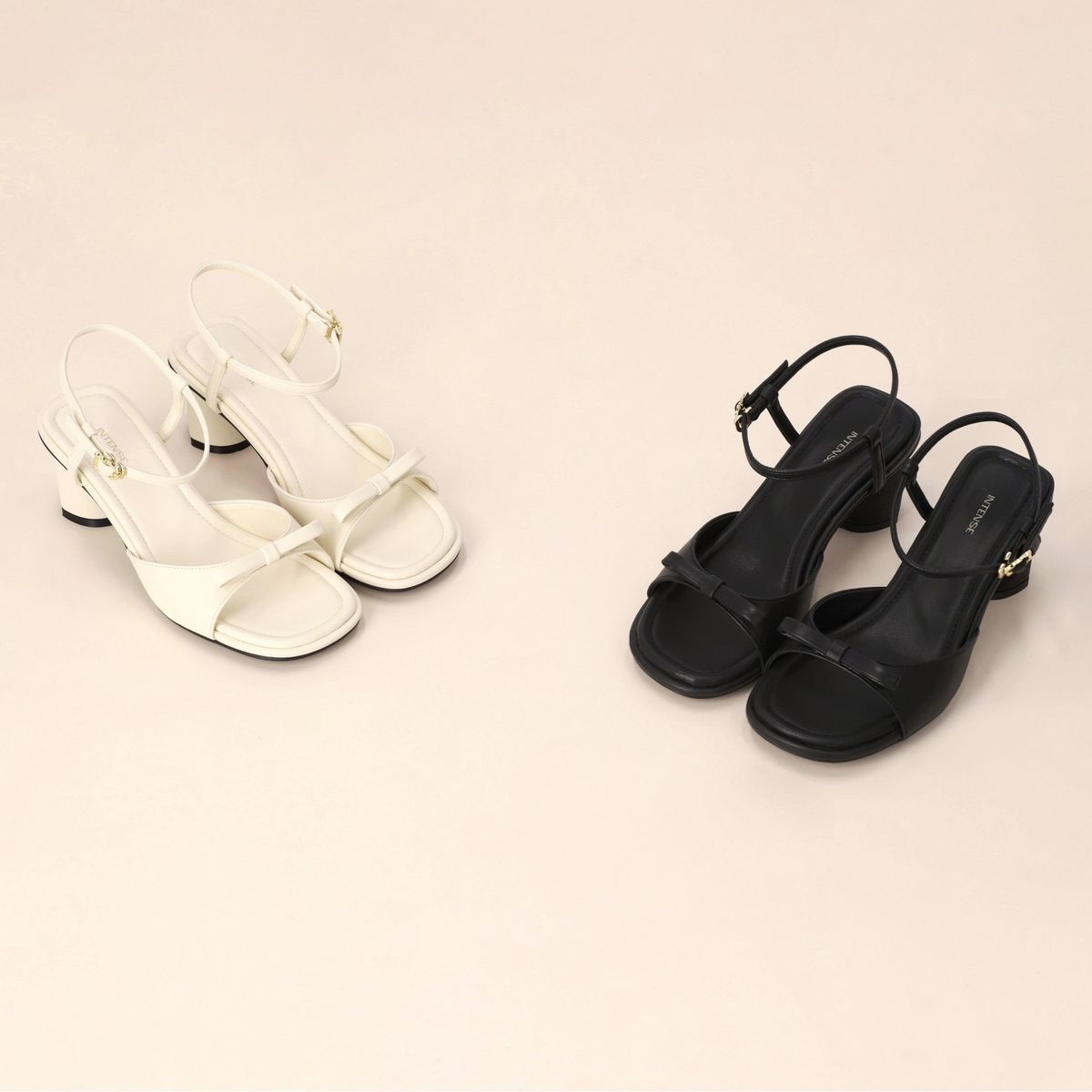 엘칸토(ELCANTO) 인텐스 여성 리본 미들 힐 샌들 6cm LCWW42I426