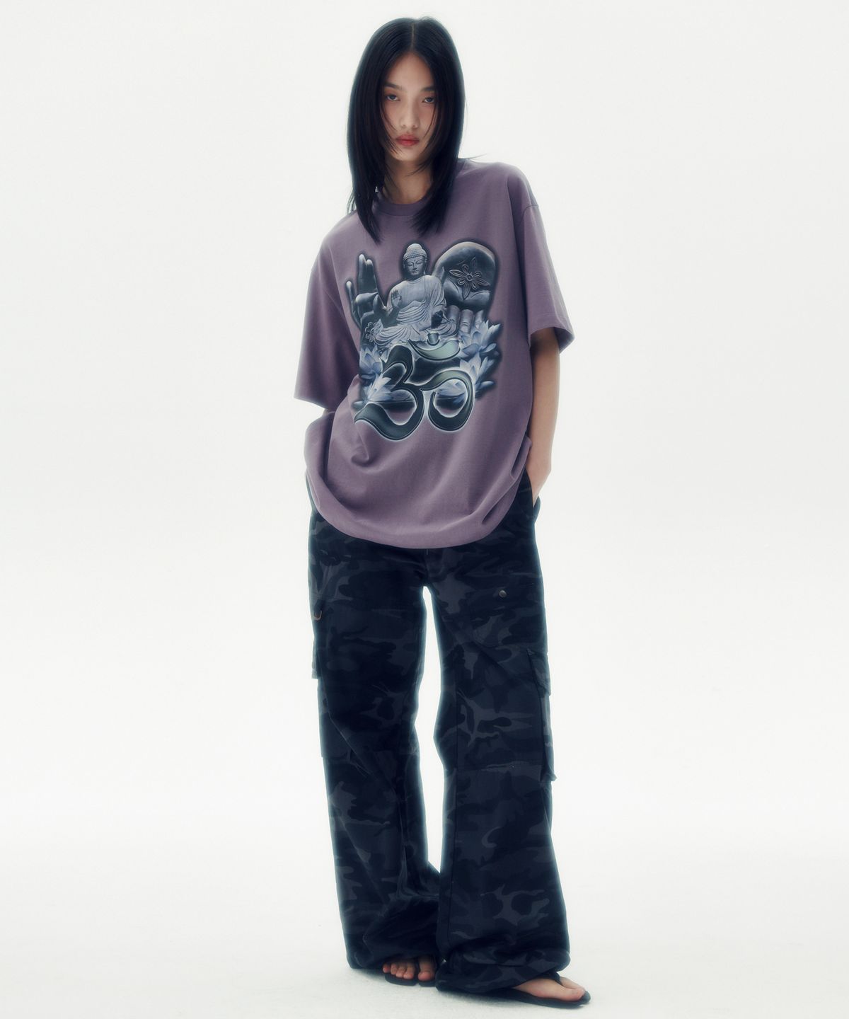 러닝하이(RUNNINGHIGH) 오리엔탈 터치 H/S 티 [퍼플]