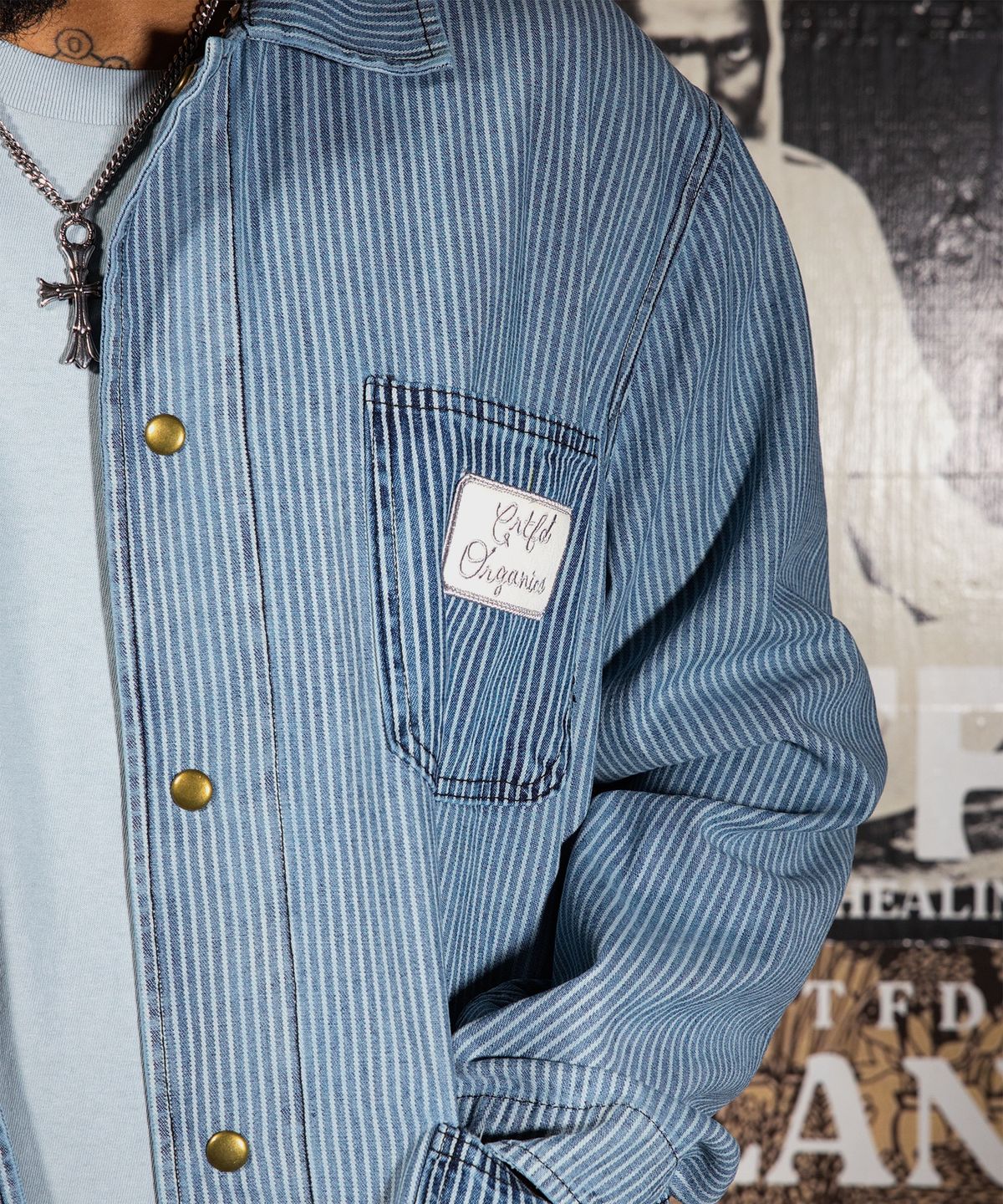 서티파이드(CRTFD) (M) 컨덕터 초어 코트 빈티지 스트라이프 CONDUCTOR CHORE COAT VINTAGE STRIPE