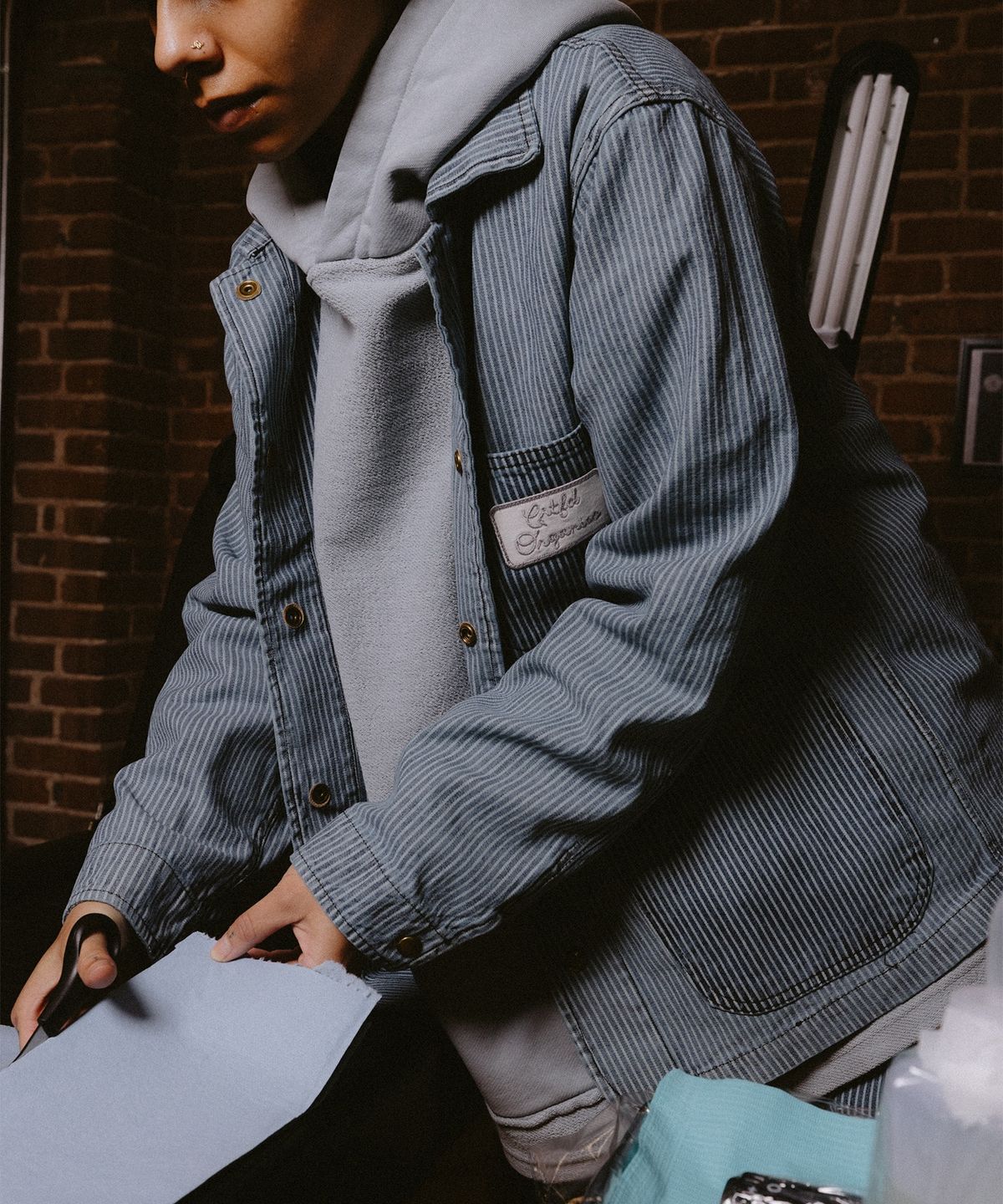 서티파이드(CRTFD) (M) 컨덕터 초어 코트 빈티지 스트라이프 CONDUCTOR CHORE COAT VINTAGE STRIPE