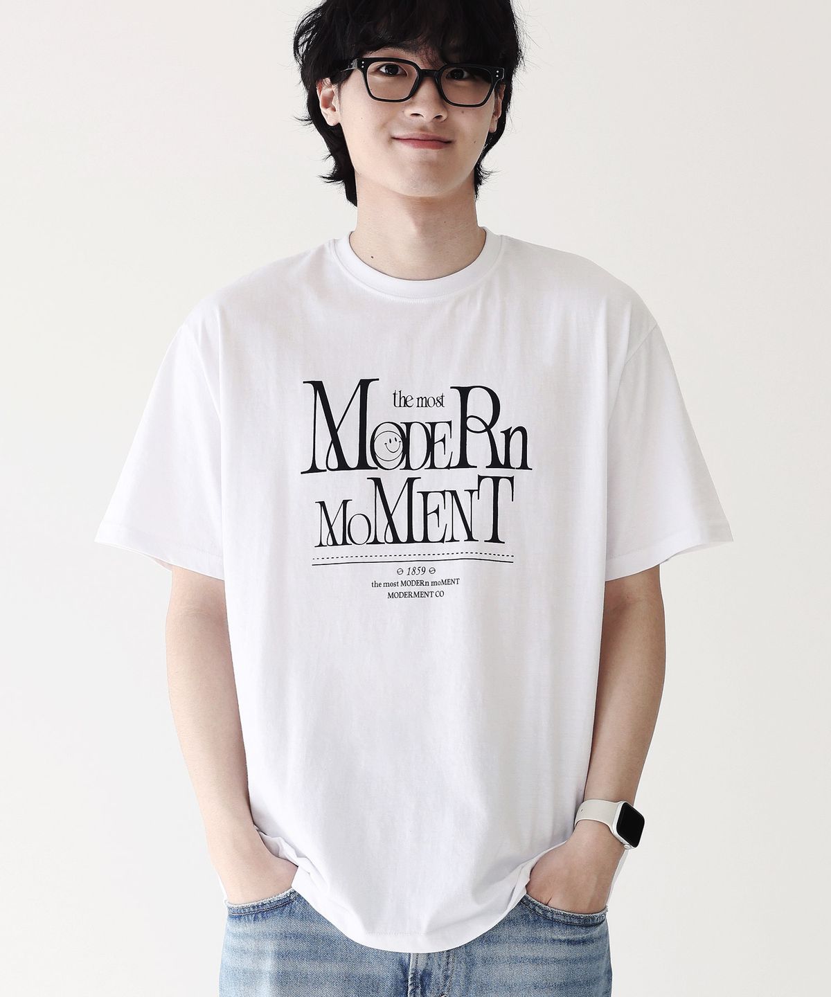 모더먼트(MODERMENT) 모더닝 반팔 티셔츠 [블랙]