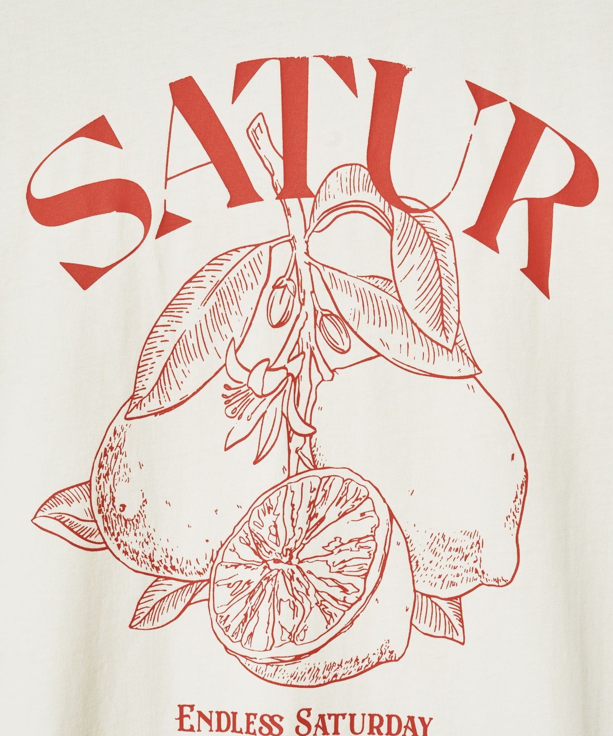 세터(SATUR) 카프리 시트론 드로잉 썸머 그래픽 반팔 티셔츠 크림 오렌지