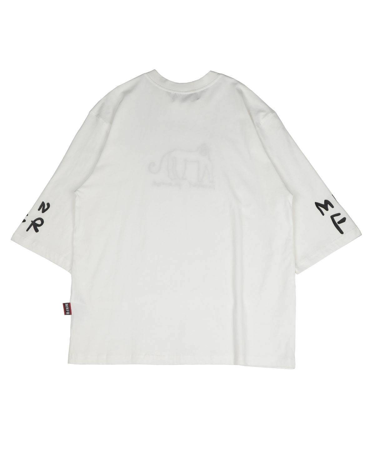 몽키플라워(Monkey Flower) 공용 키치드로잉 자수 5부소매티셔츠/MM9WTS11U4 WHITE